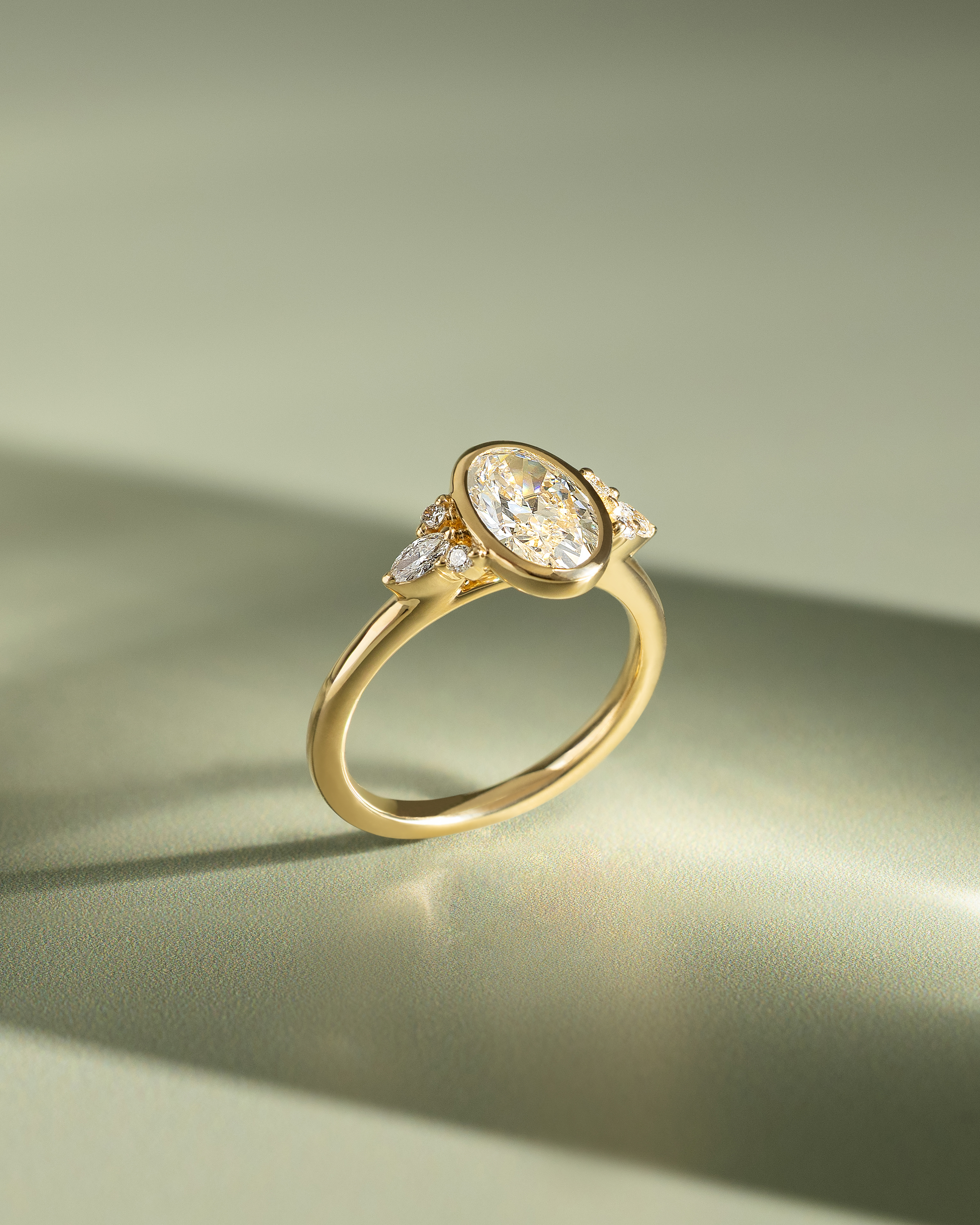 Meesha - Oval Floating Bezel with Accent Stones Lifestyle Image