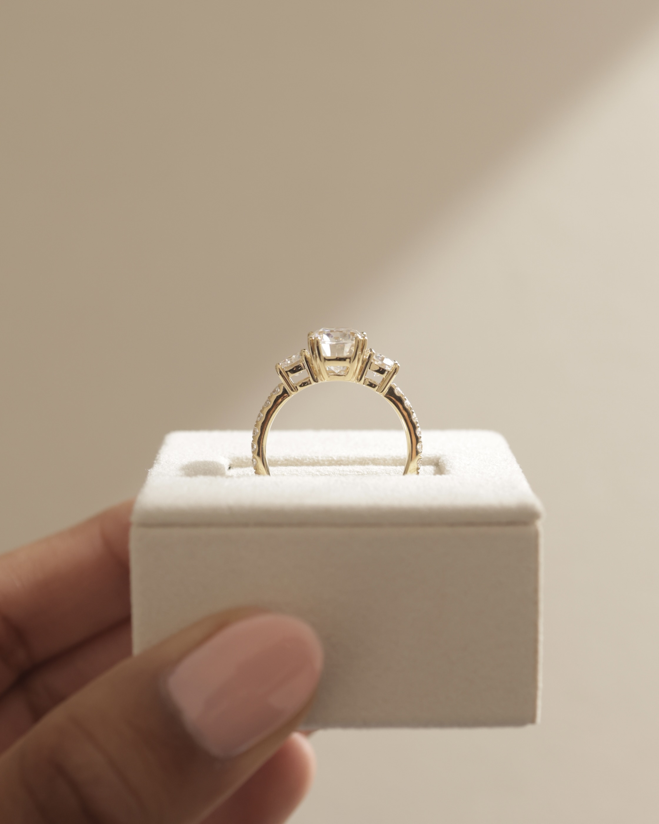 Meghan  Cushion Trilogy with Pave Lifestyle Image