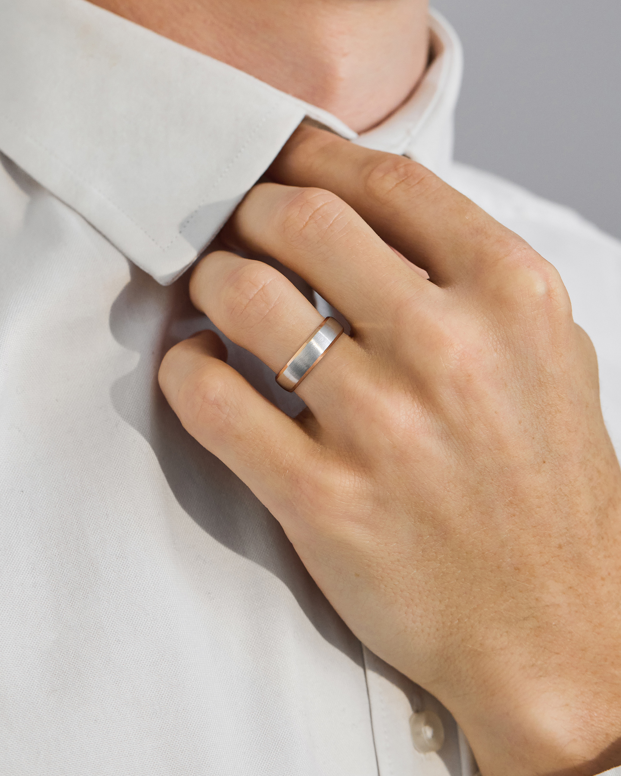 Michael Mens Wedding Ring Lifestyle Image