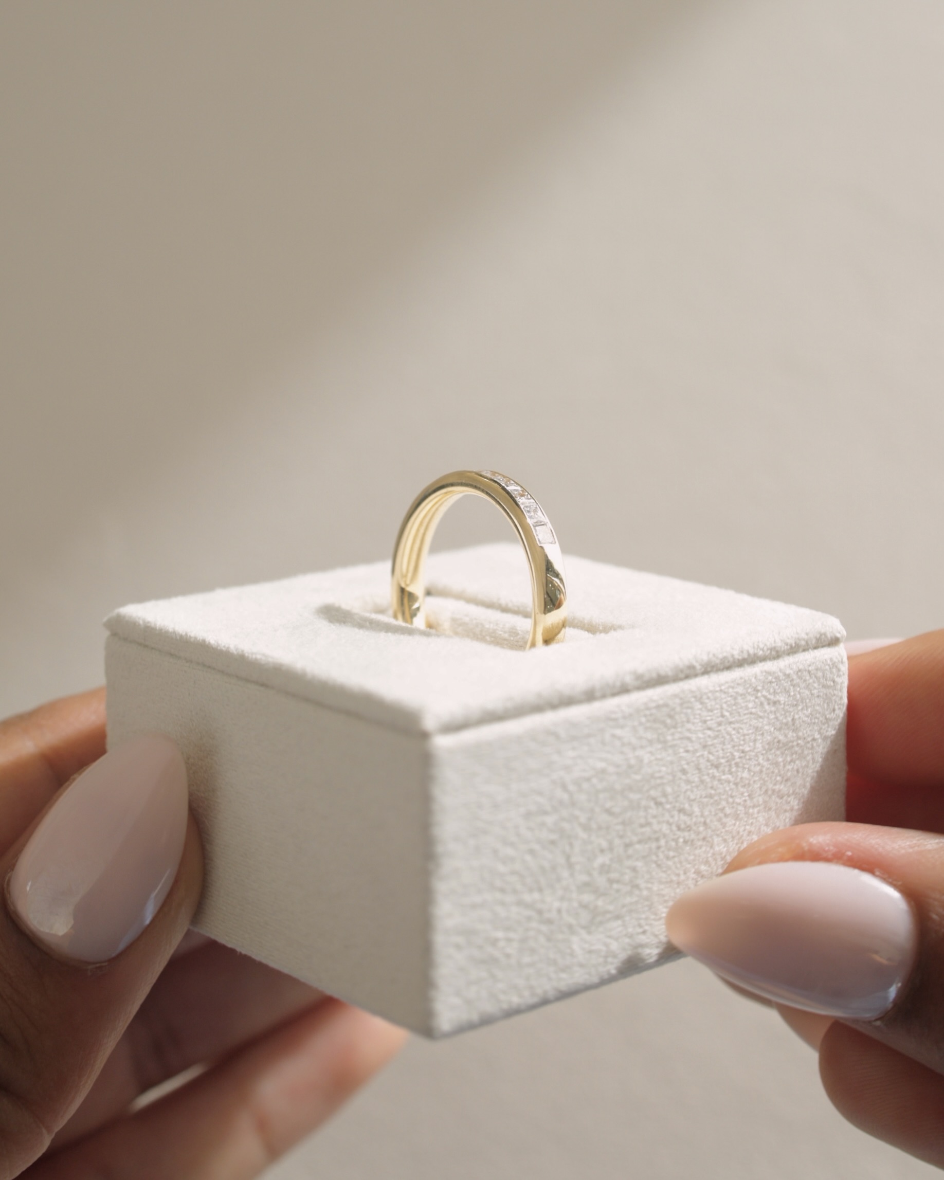 Miranda - Channel Set Wedding Ring Lifestyle Image