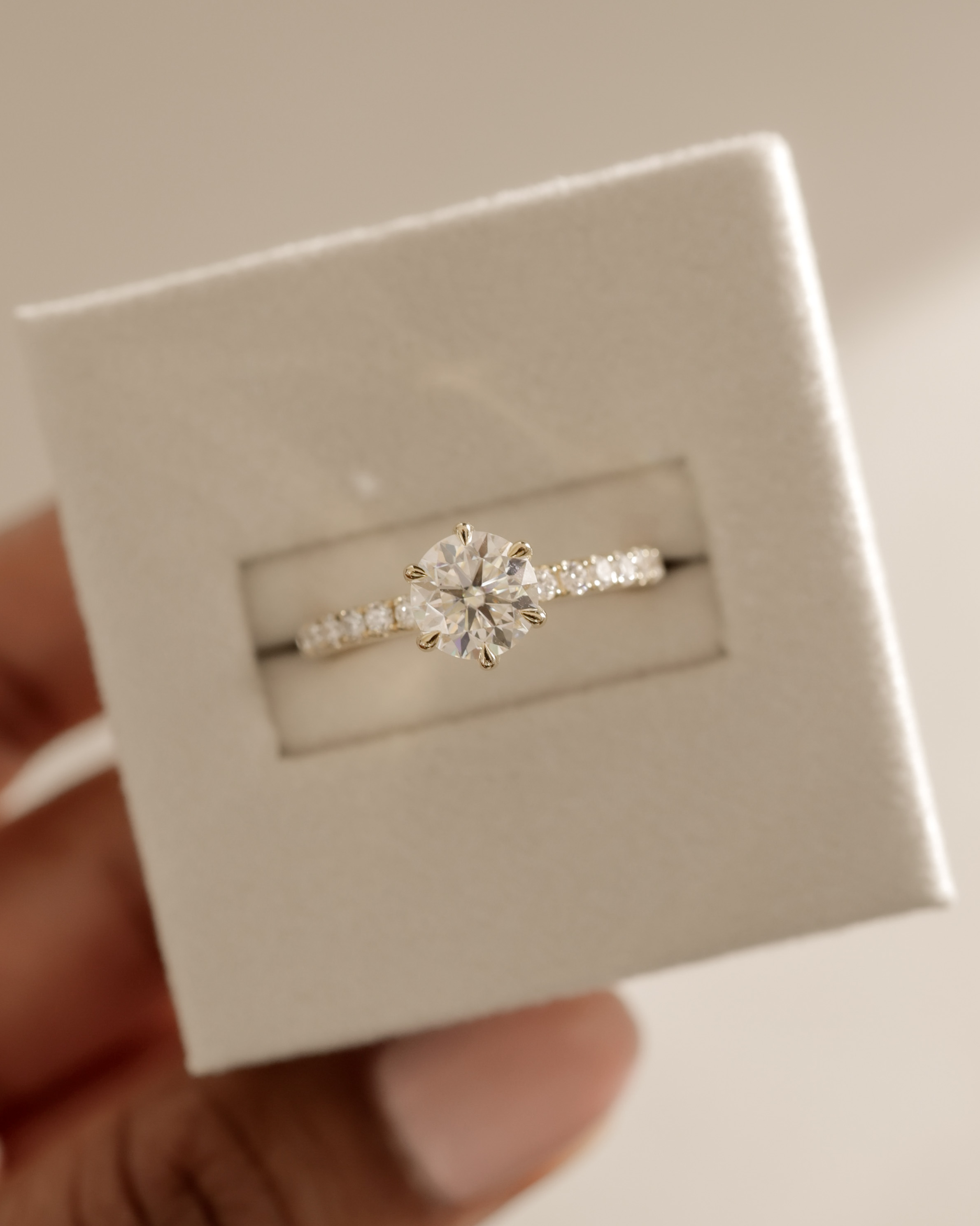 Naomi  6 Claw Pav Round Solitaire Lifestyle Image