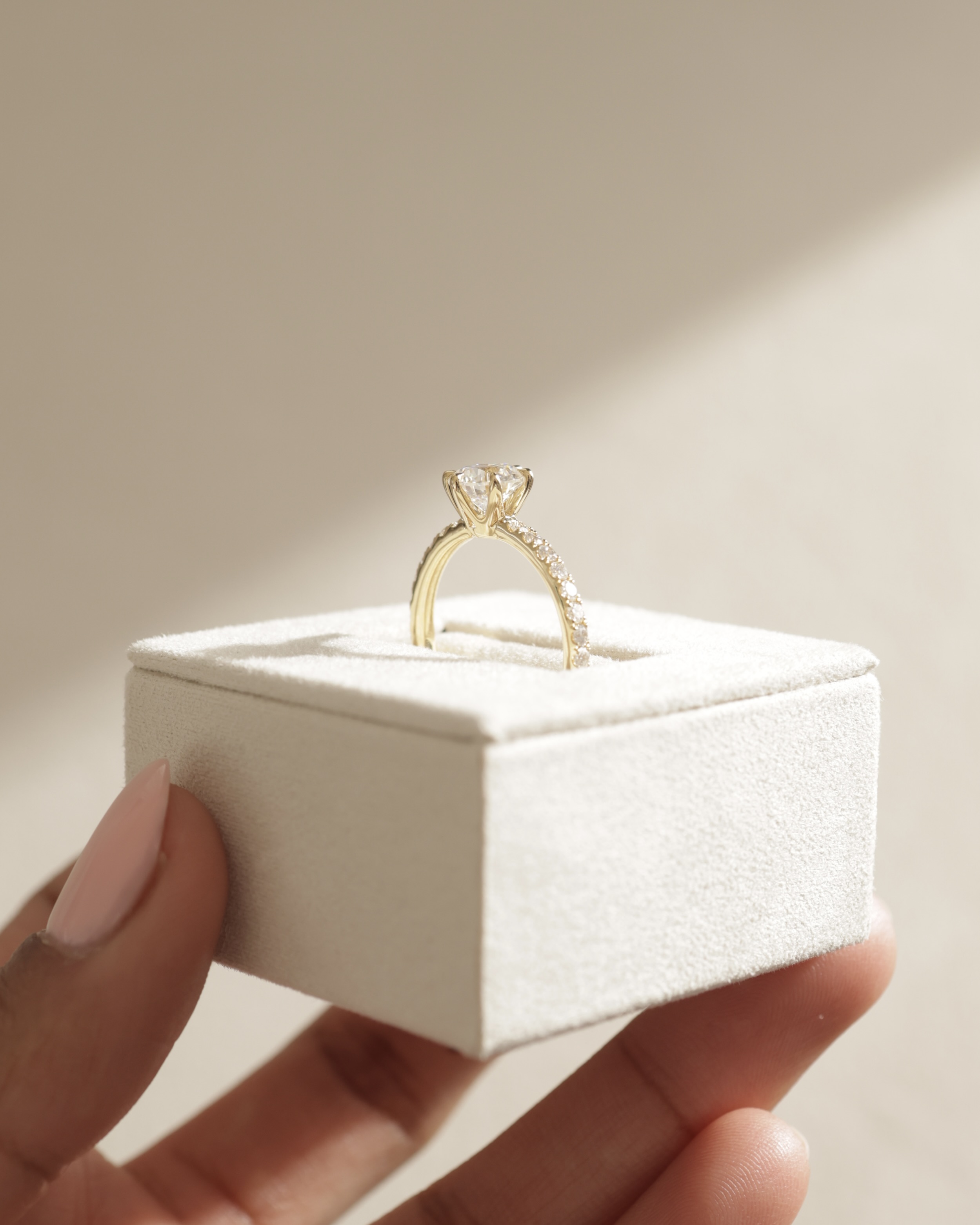 Naomi  6 Claw Pav Round Solitaire Lifestyle Image