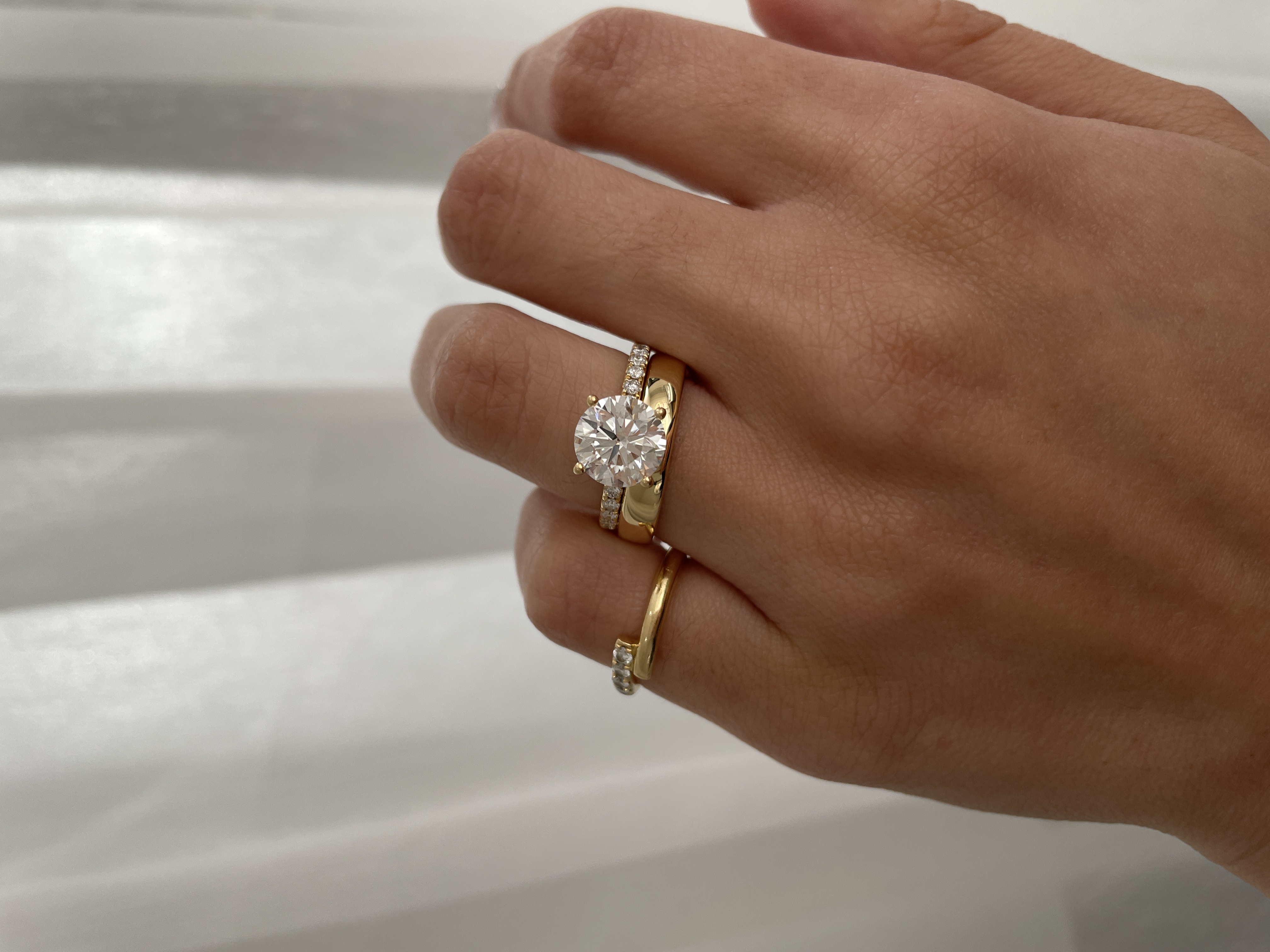 Neyda - Cigar Band Wedding Ring Lifestyle Image