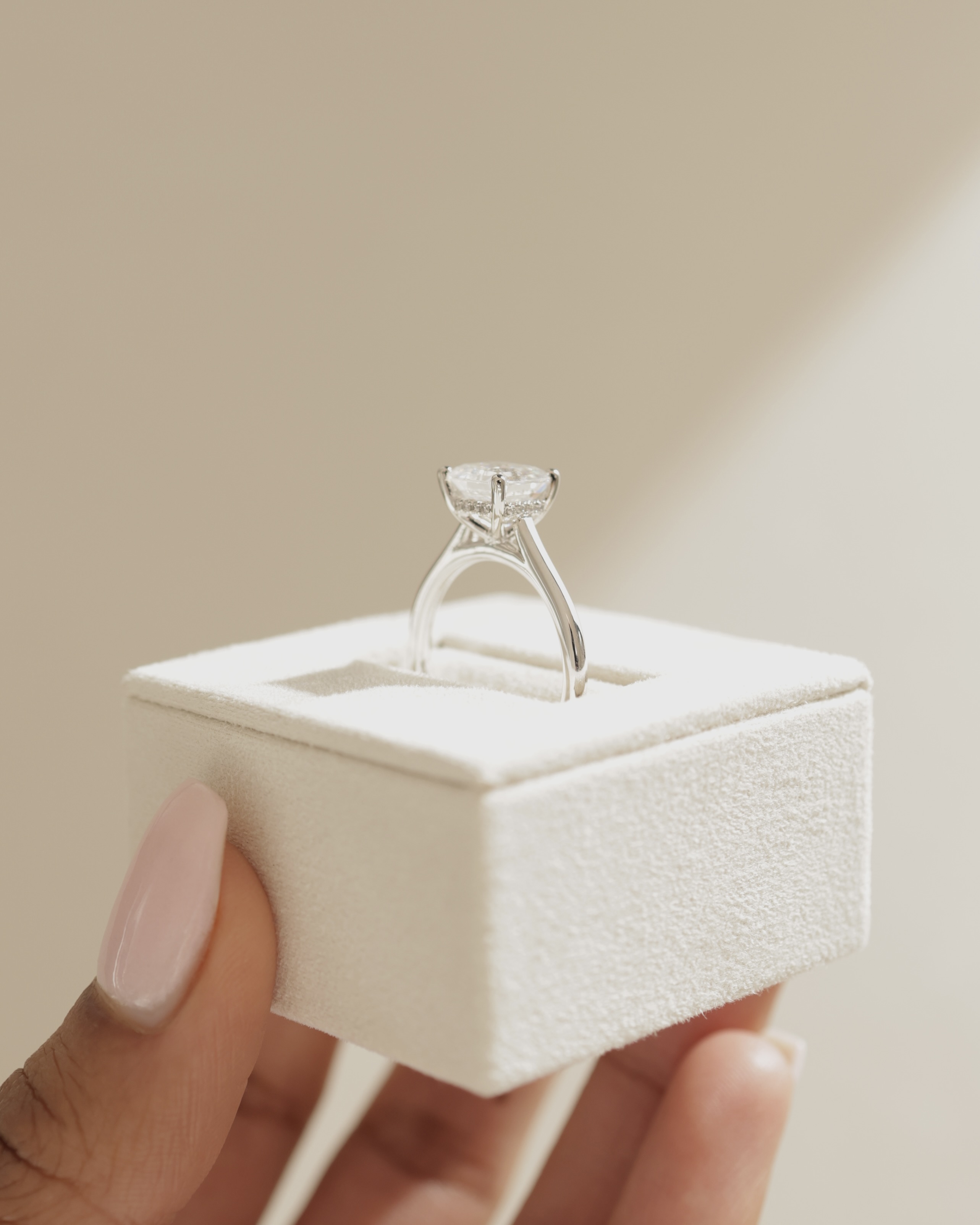 Nia - 4 Claw Asscher Solitaire with Hidden Halo Lifestyle Image