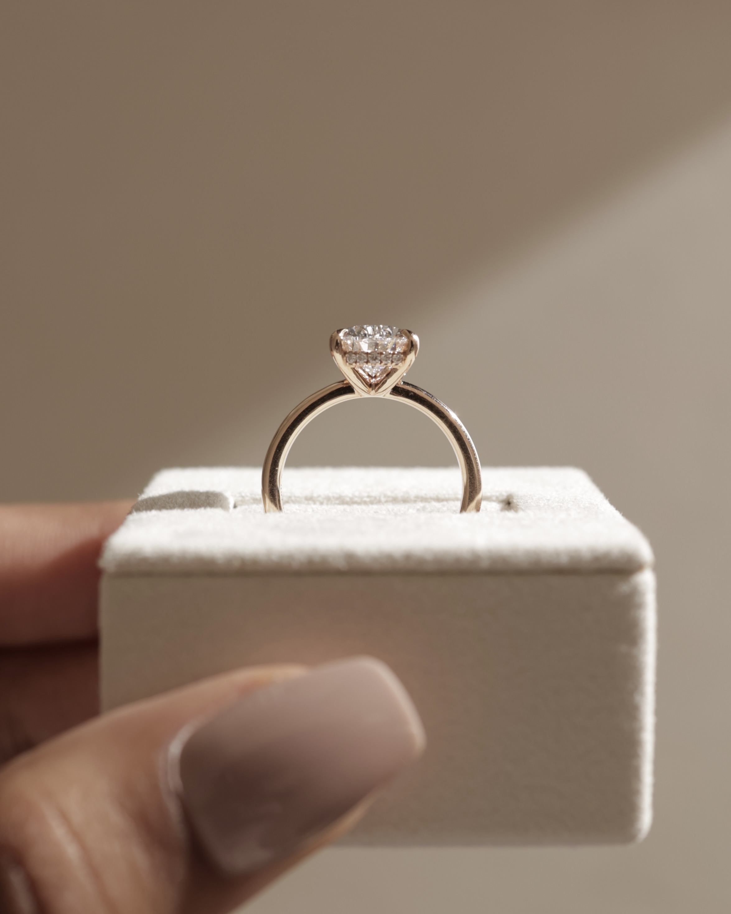 Nienna - 5 Claw Pear Solitaire with Hidden Halo Lifestyle Image