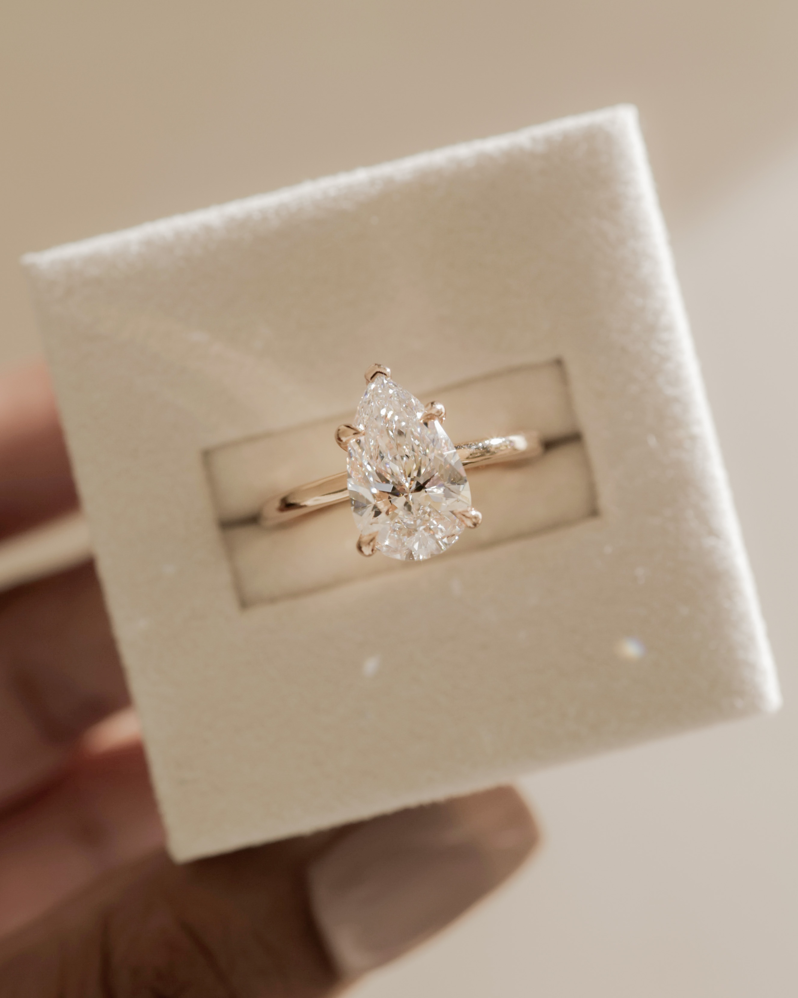 Nienna - 5 Claw Pear Solitaire with Hidden Halo Lifestyle Image