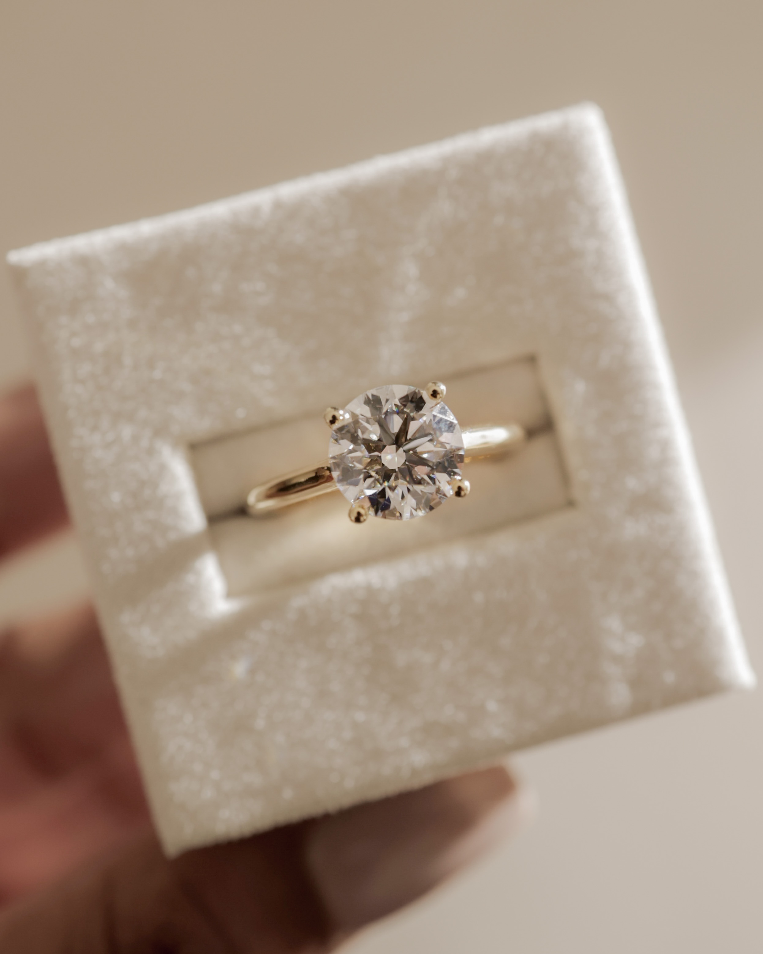 Noelle - 4 Claw Cathedral Round Solitaire Lifestyle Image