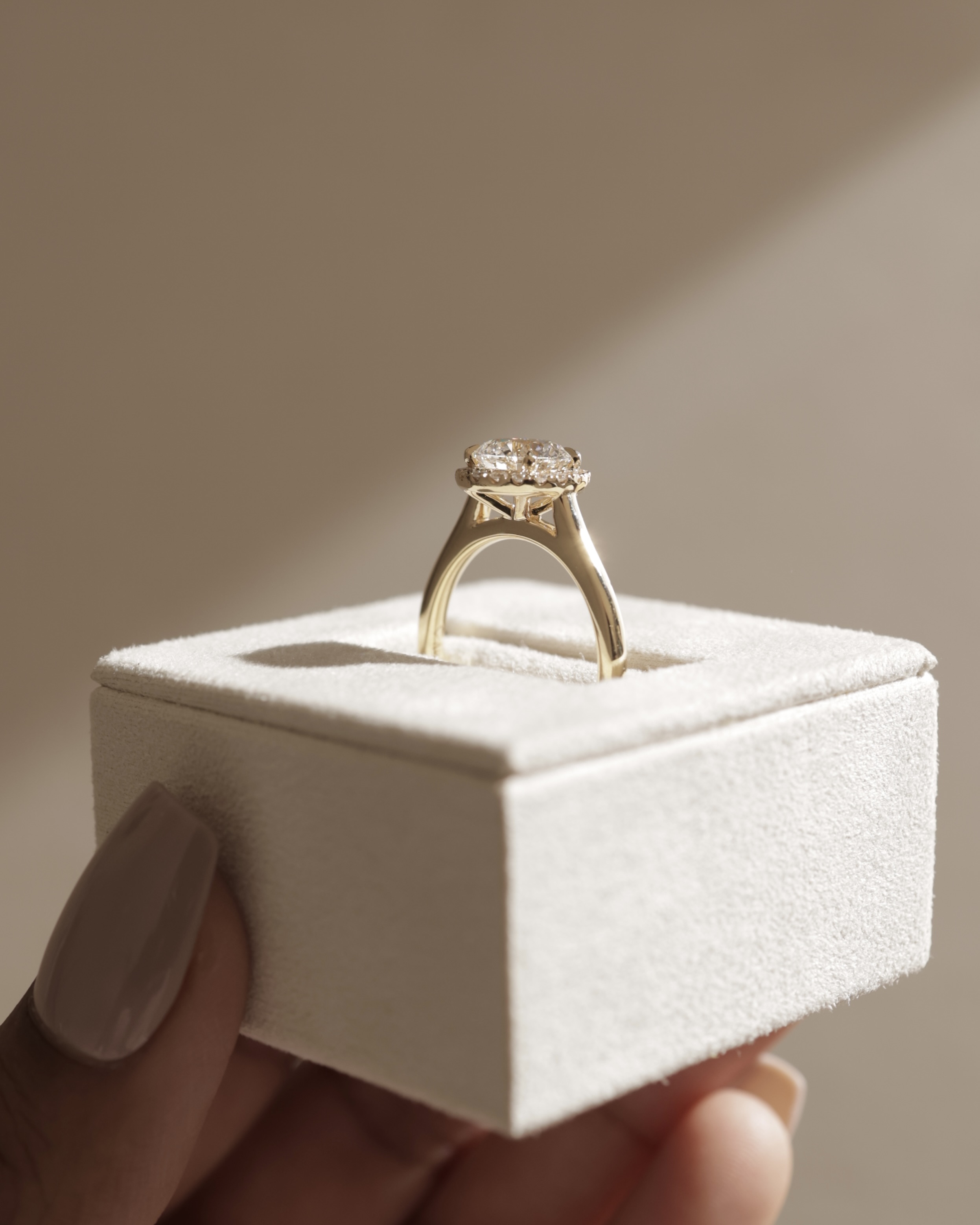 Nola - Round Halo with Cathedral Lifestyle Image