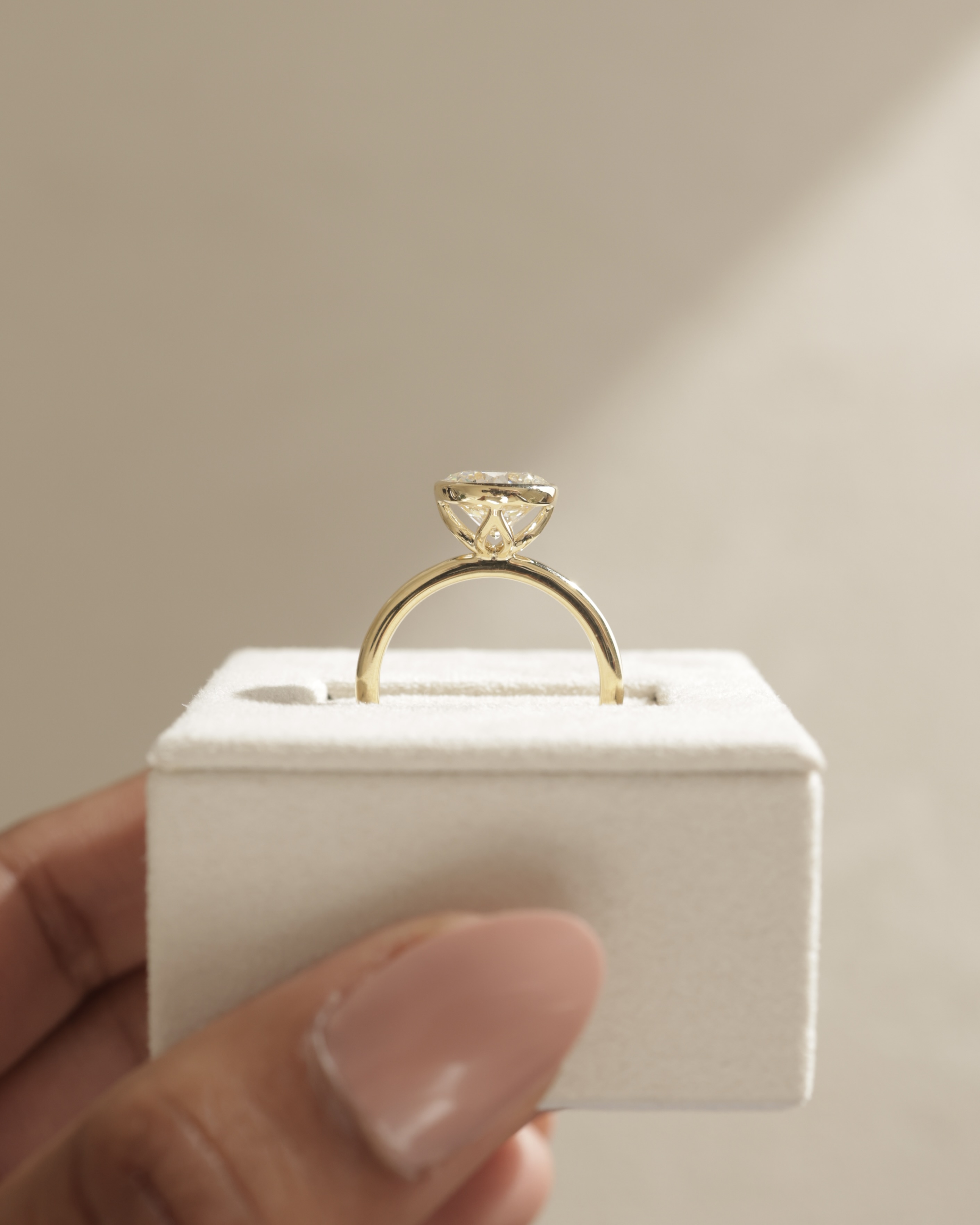 Ophelia - Bezel Set Round Solitaire Lifestyle Image