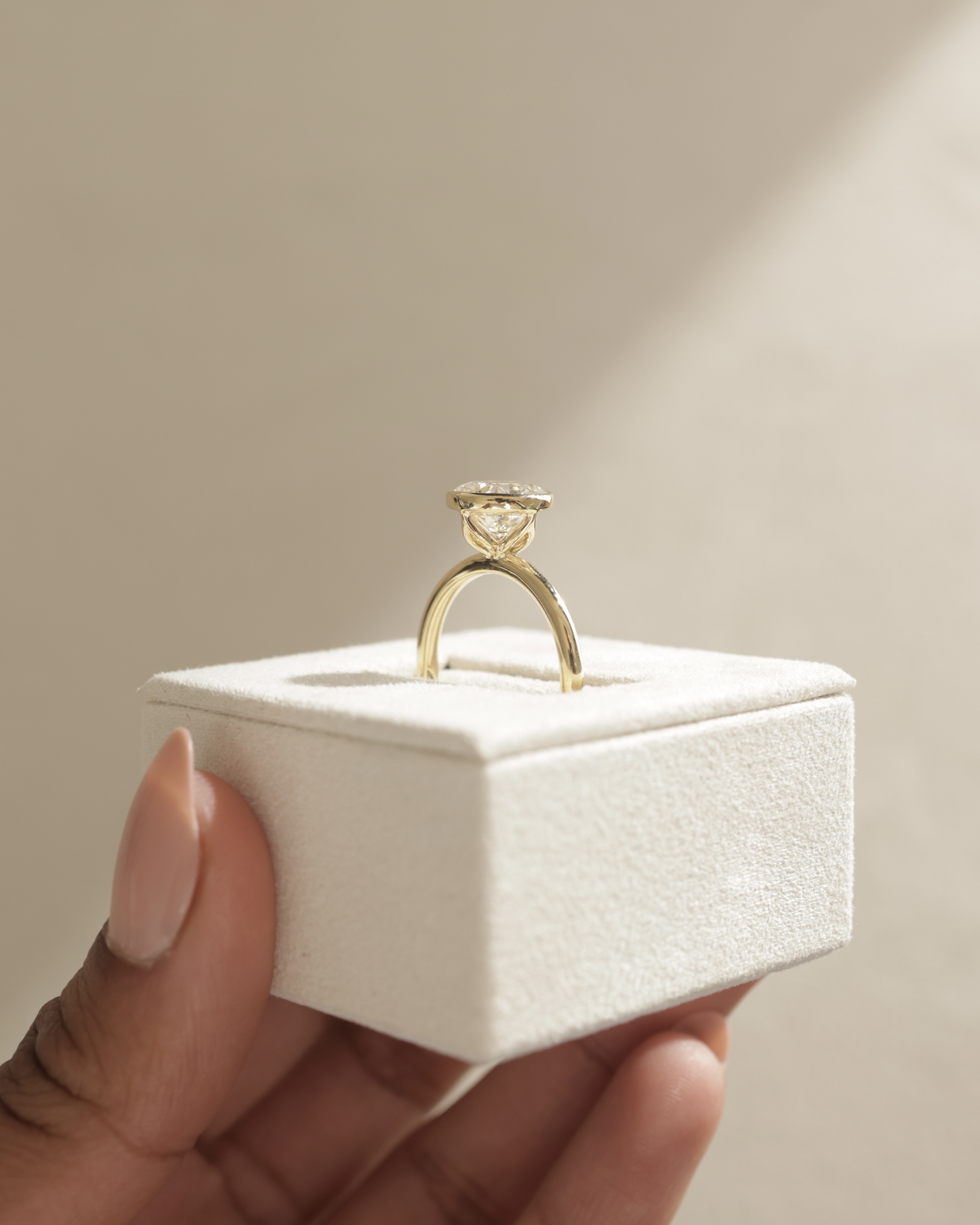 Ophelia - Bezel Set Round Solitaire Lifestyle Image