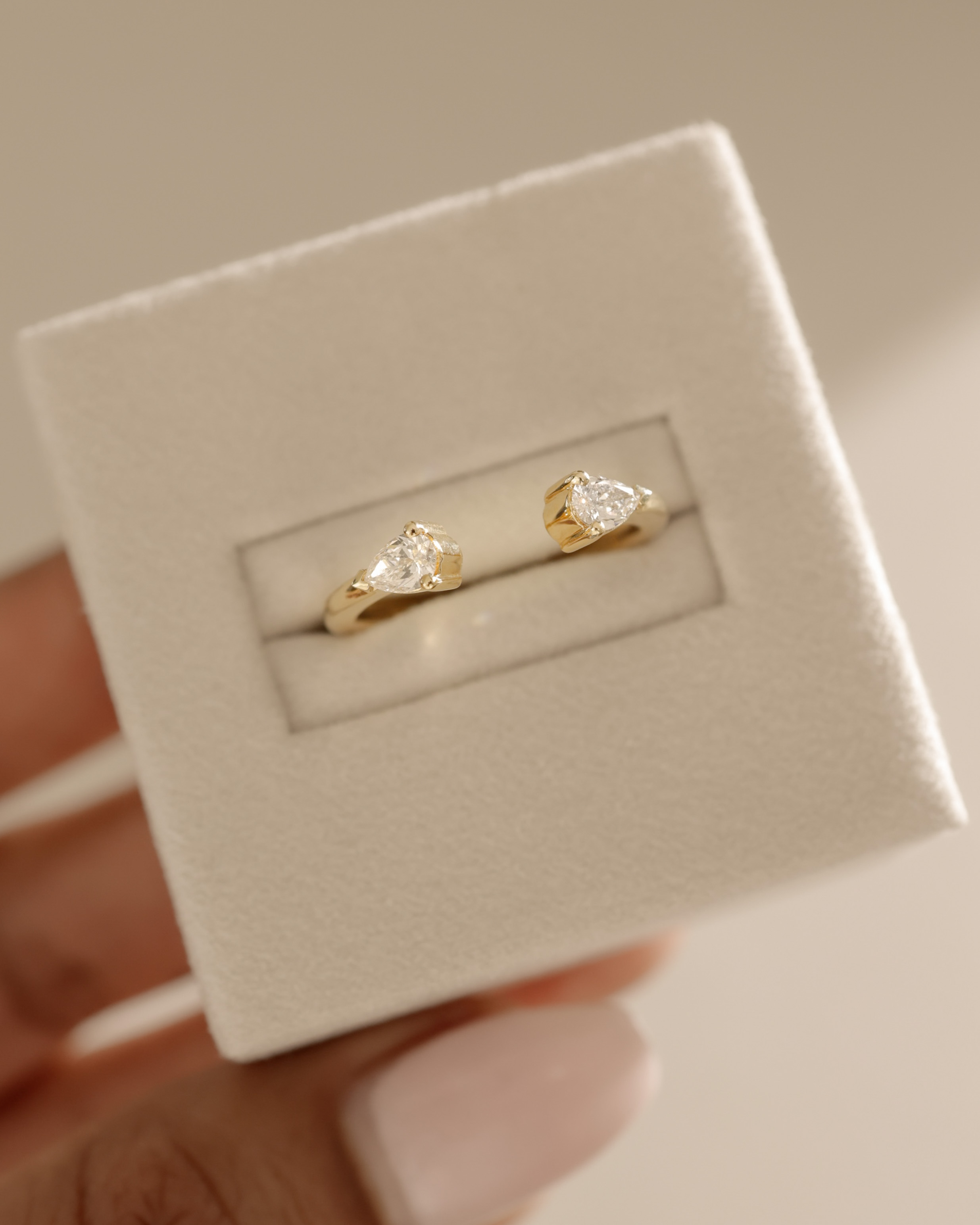 Pearl - Pear Open Wedding Ring Lifestyle Image