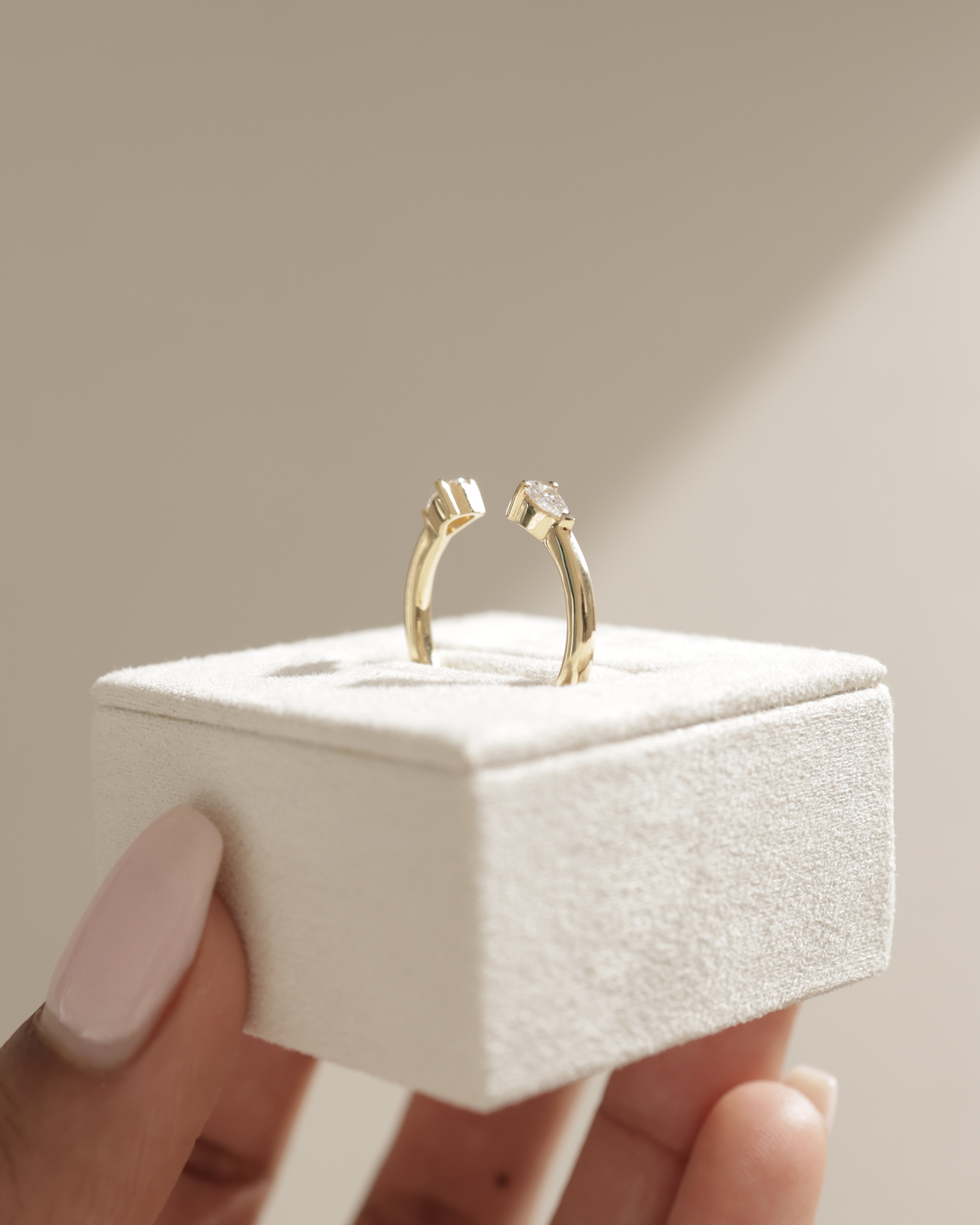 Pearl - Pear Open Wedding Ring Lifestyle Image