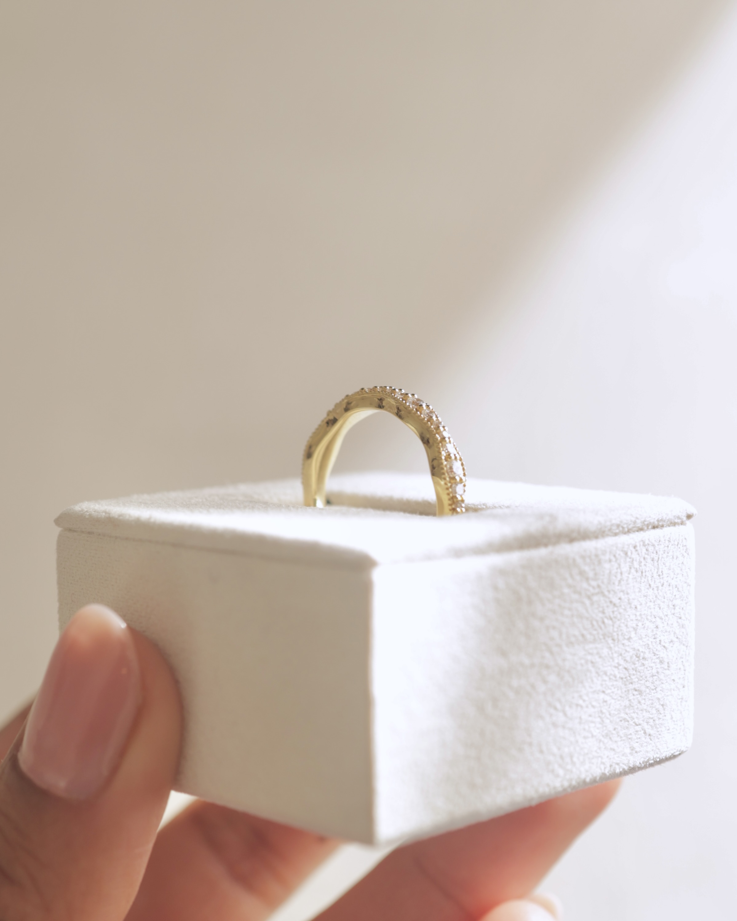 Peyton - Vintage Wave Pav Band with Milgrain Detail Lifestyle Image