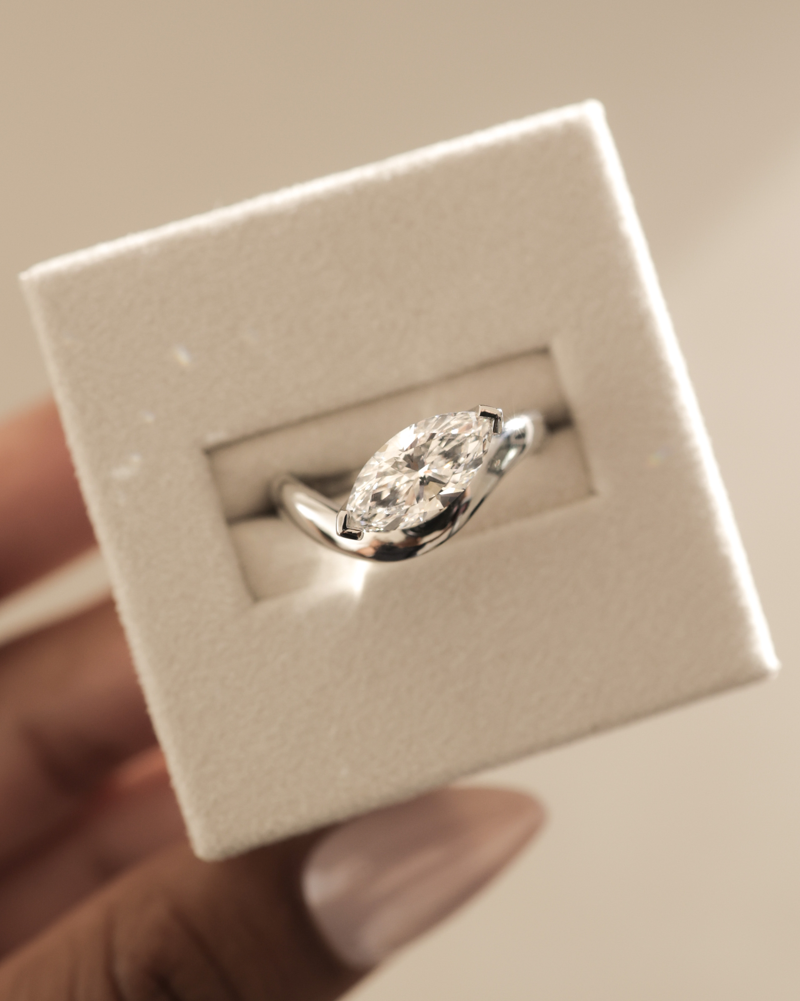 Pia - Marquise Solitaire with Twist Band Lifestyle Image