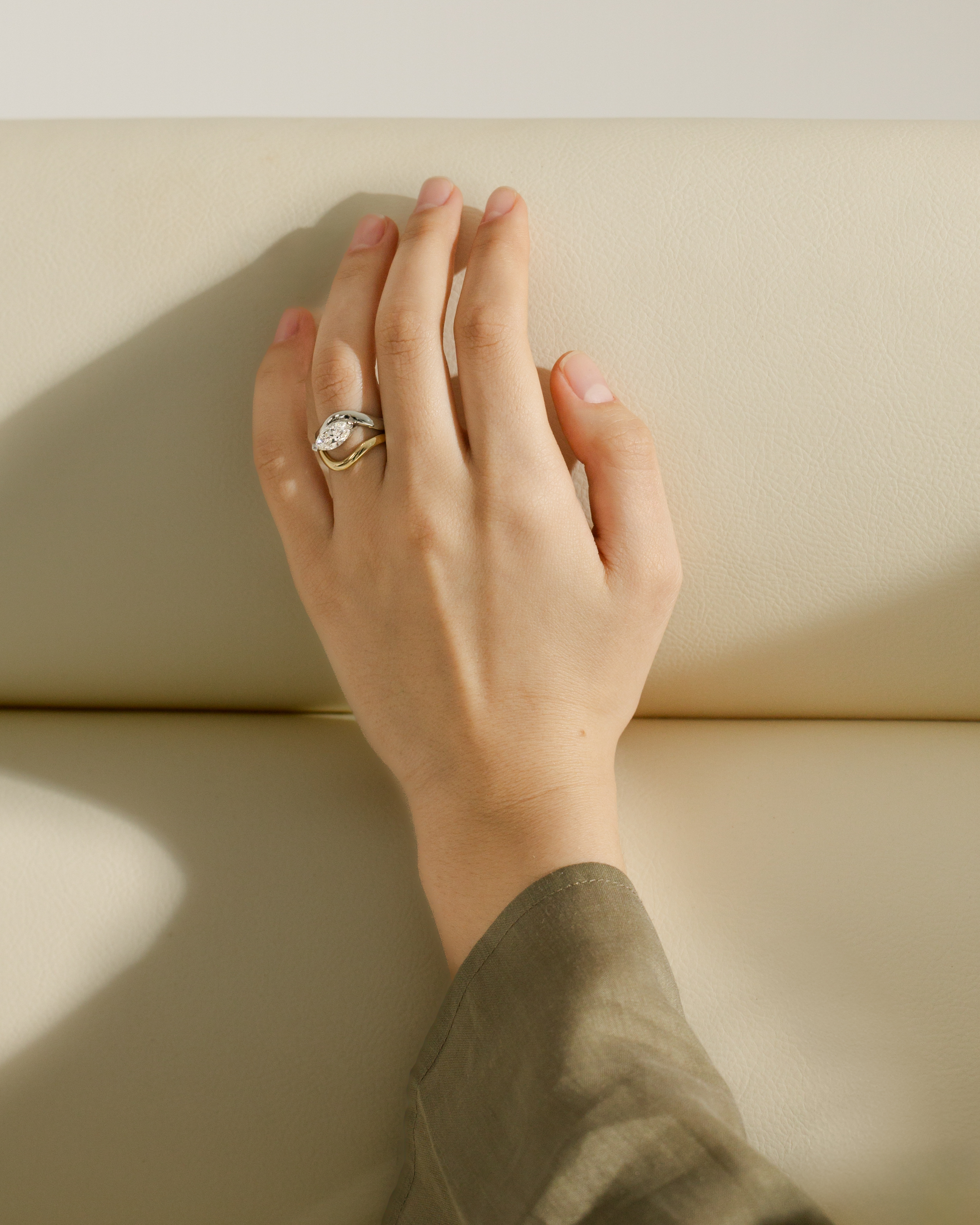 Pia - Marquise Solitaire with Twist Band Lifestyle Image