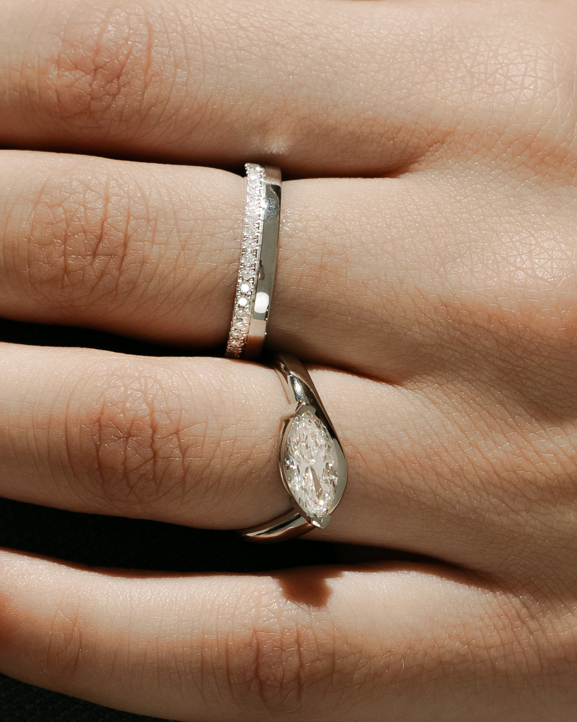 Pia - Marquise Solitaire with Twist Band Lifestyle Image