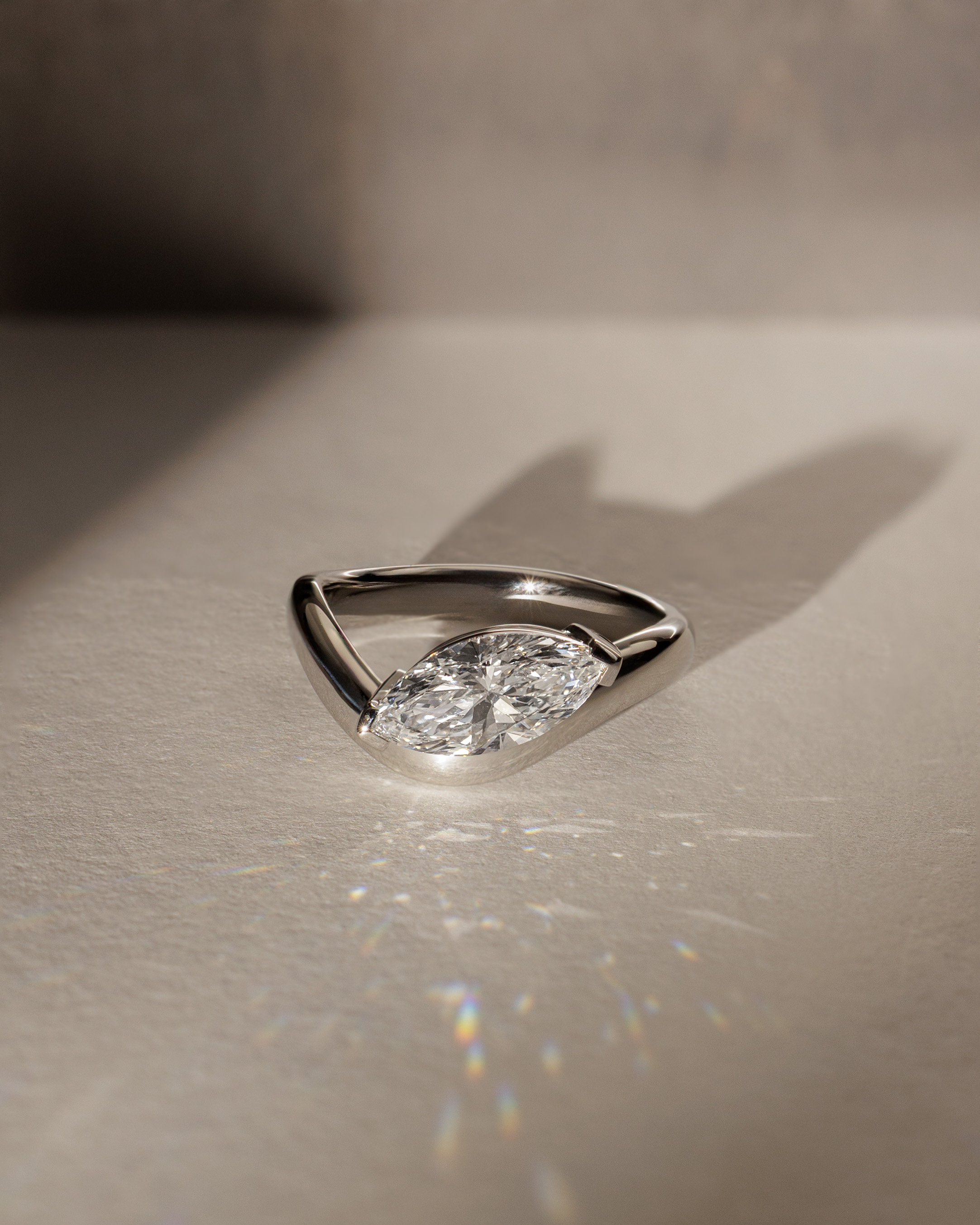 Pia - Marquise Solitaire with Twist Band Lifestyle Image