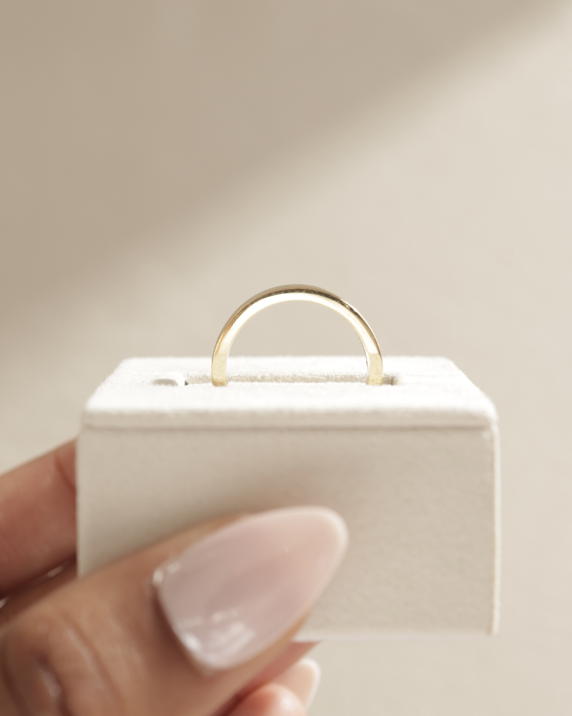 Piper - Cigar Band Wedding Ring Lifestyle Image