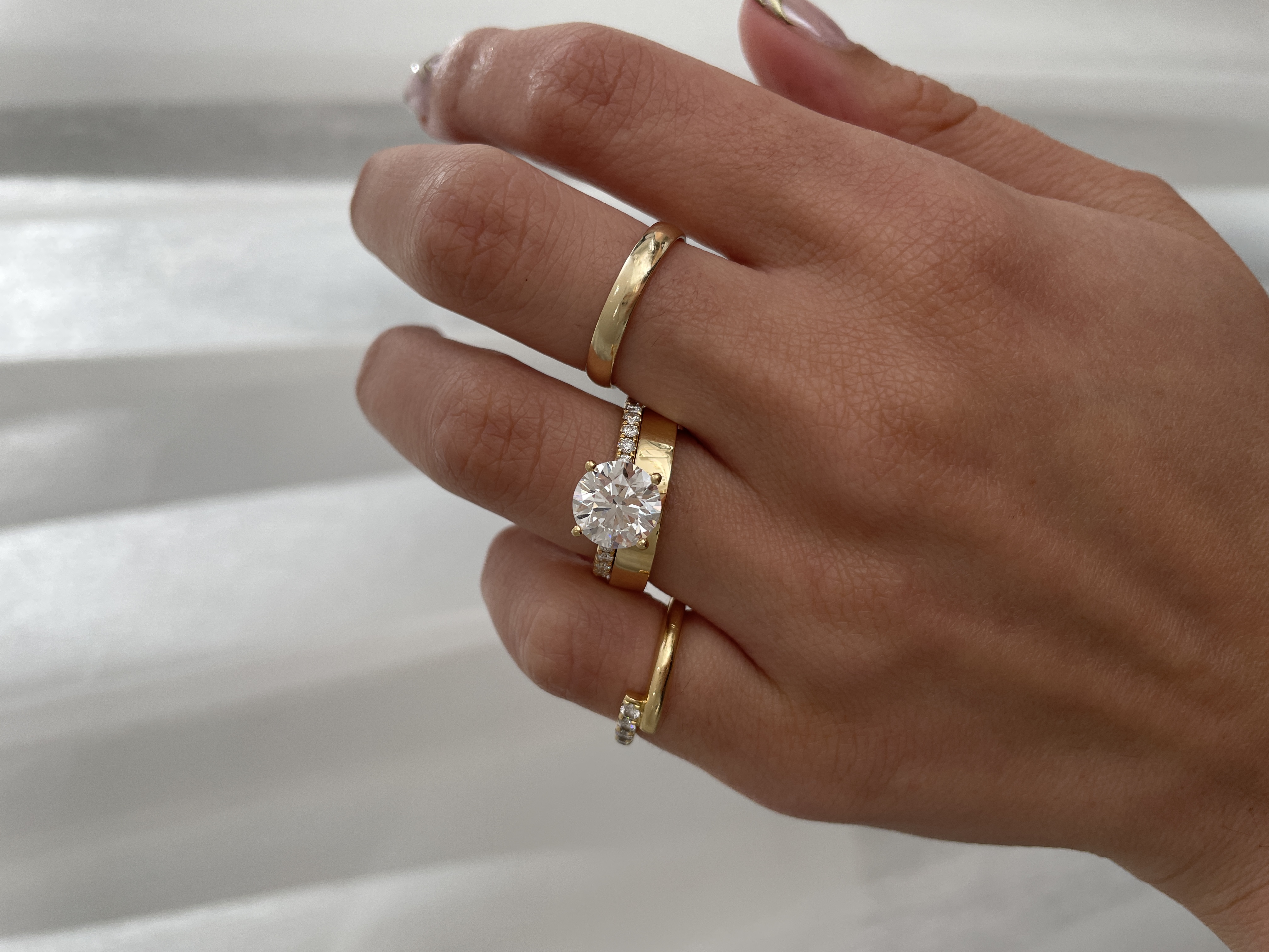 Piper - Cigar Band Wedding Ring Lifestyle Image