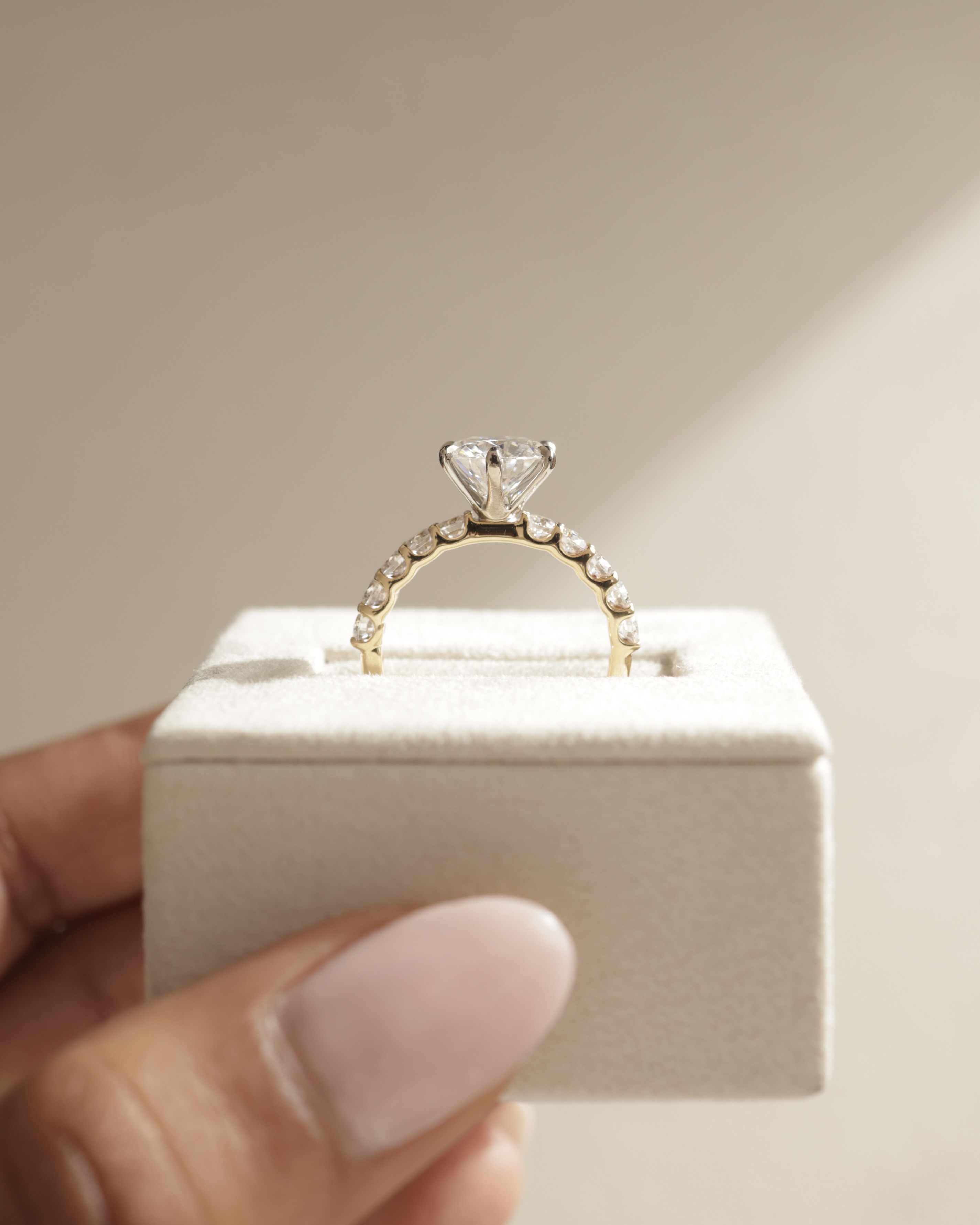 Quinn  6 Claw Round Solitaire Lifestyle Image