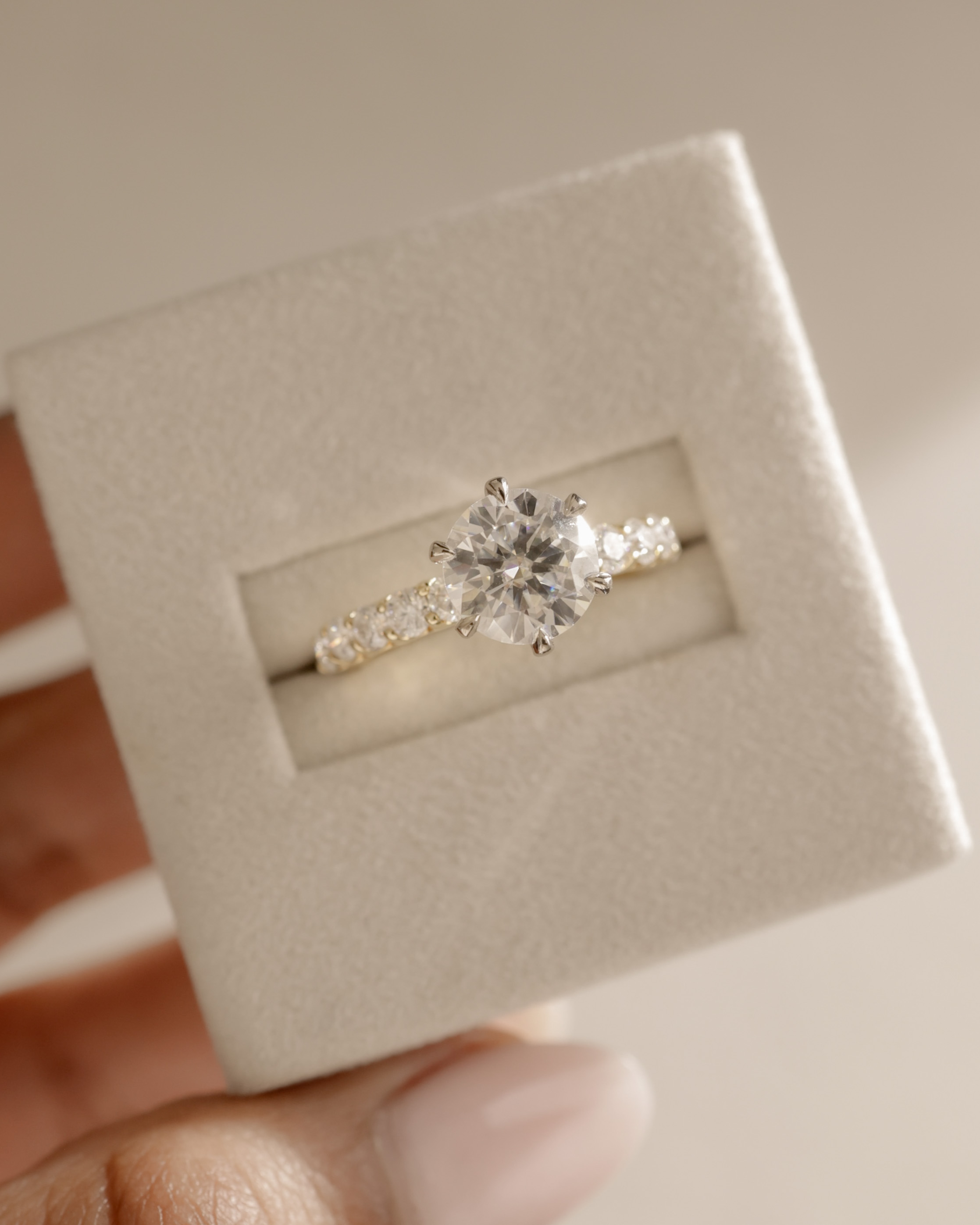 Quinn  6 Claw Round Solitaire Lifestyle Image