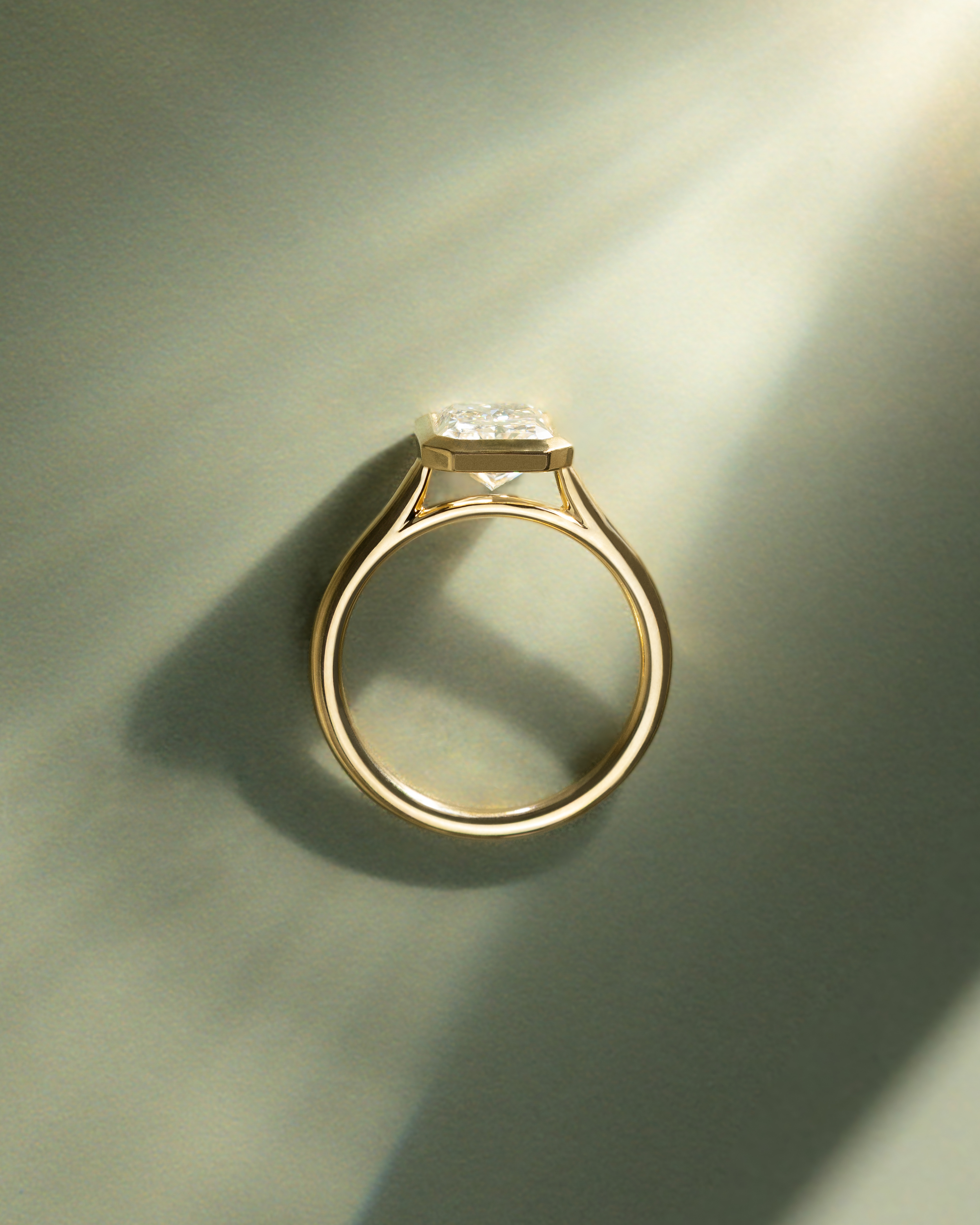 Rachel  Bezel Set Radiant Solitaire Lifestyle Image