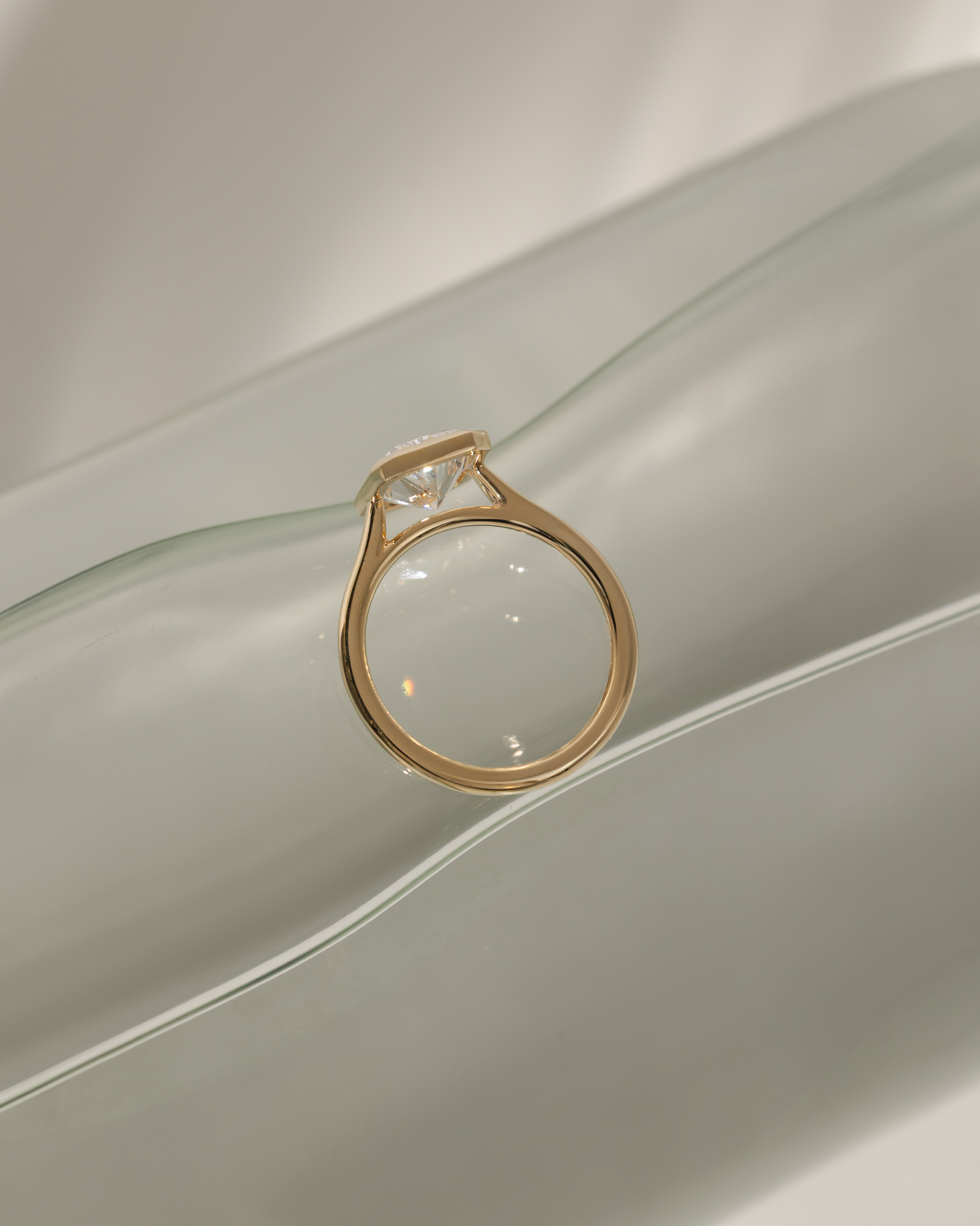 Rachel  Bezel Set Radiant Solitaire Lifestyle Image