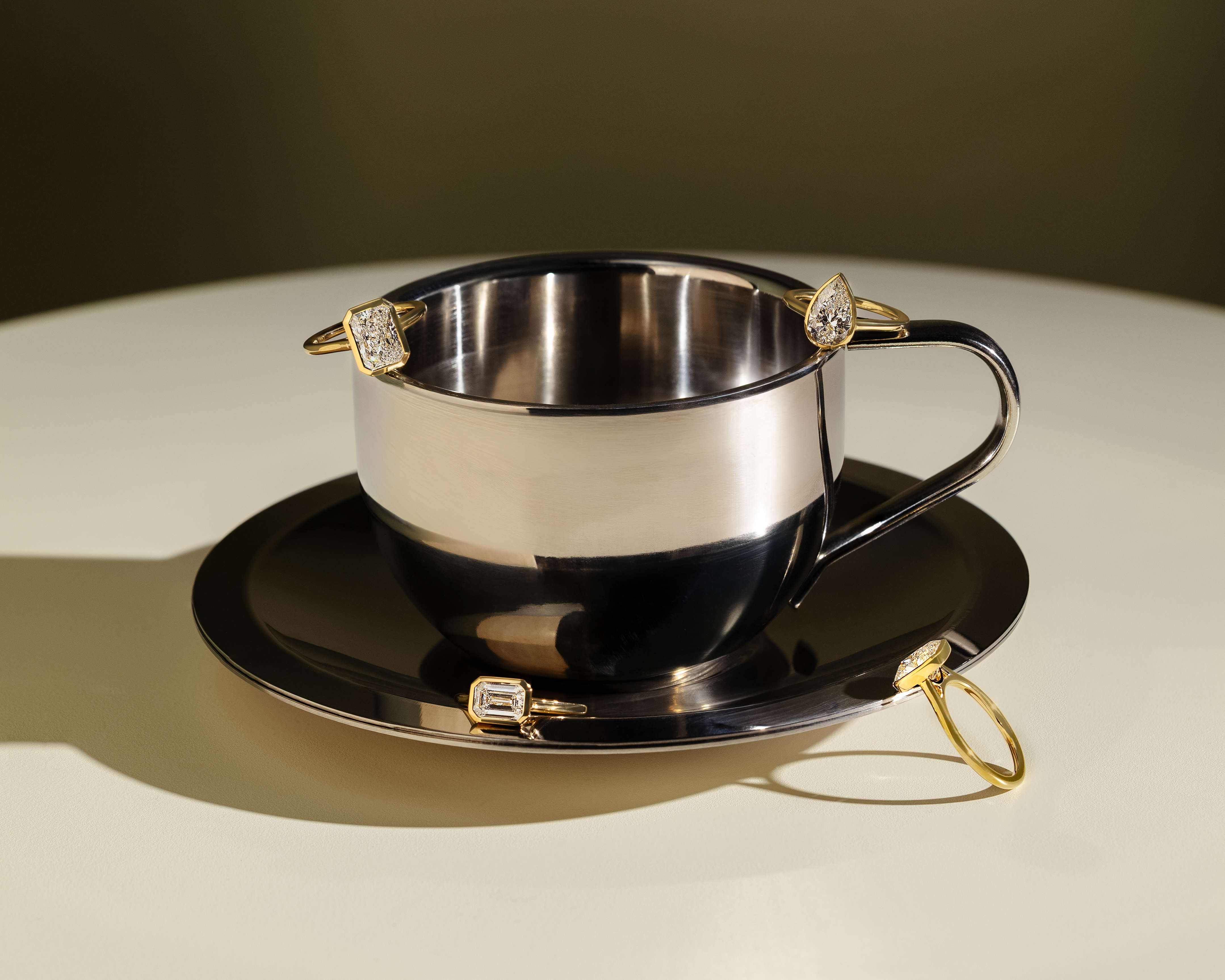 Rachel  Bezel Set Radiant Solitaire Lifestyle Image