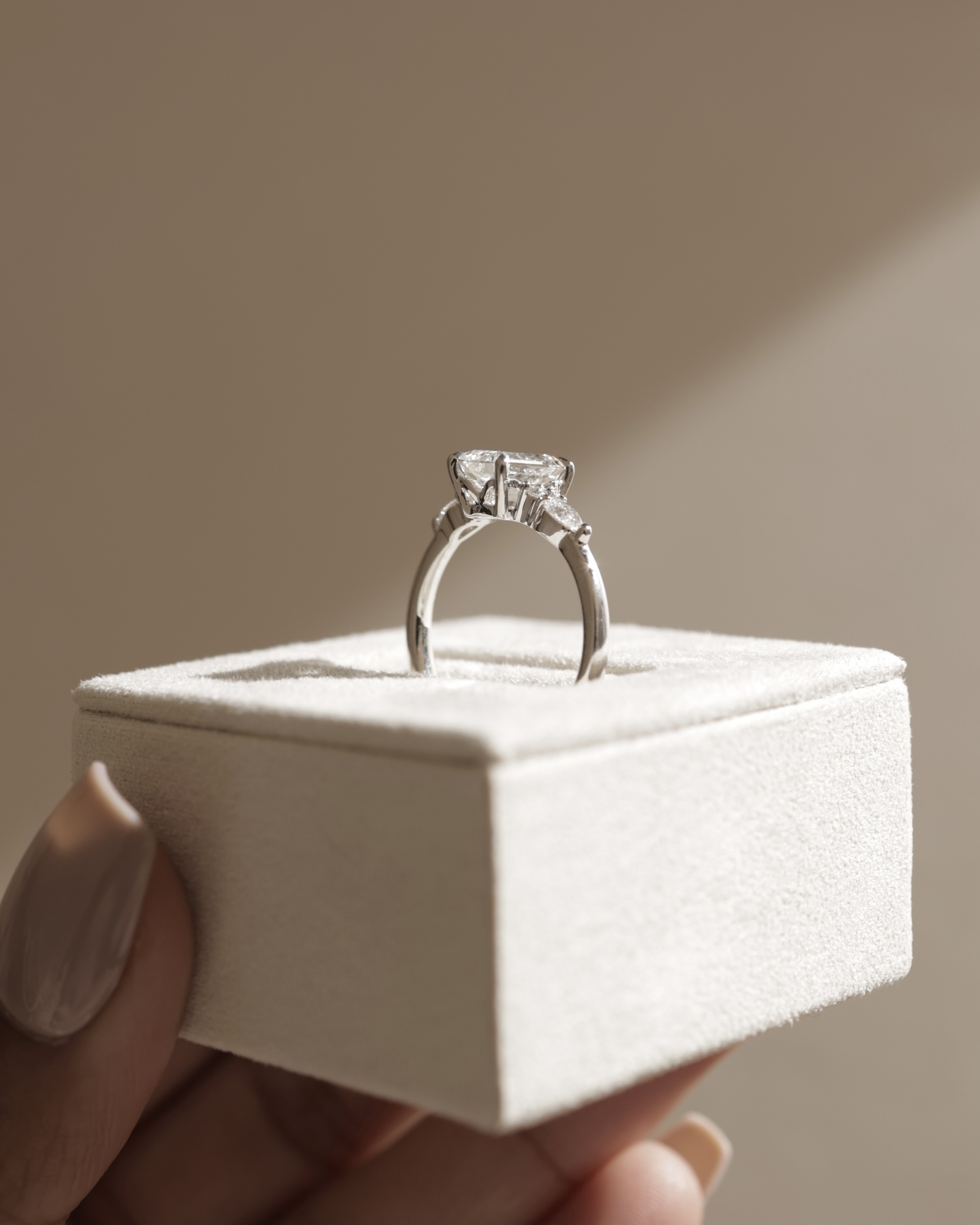 Raleigh - 4 Claw Emerald with Accent Stones Lifestyle Image