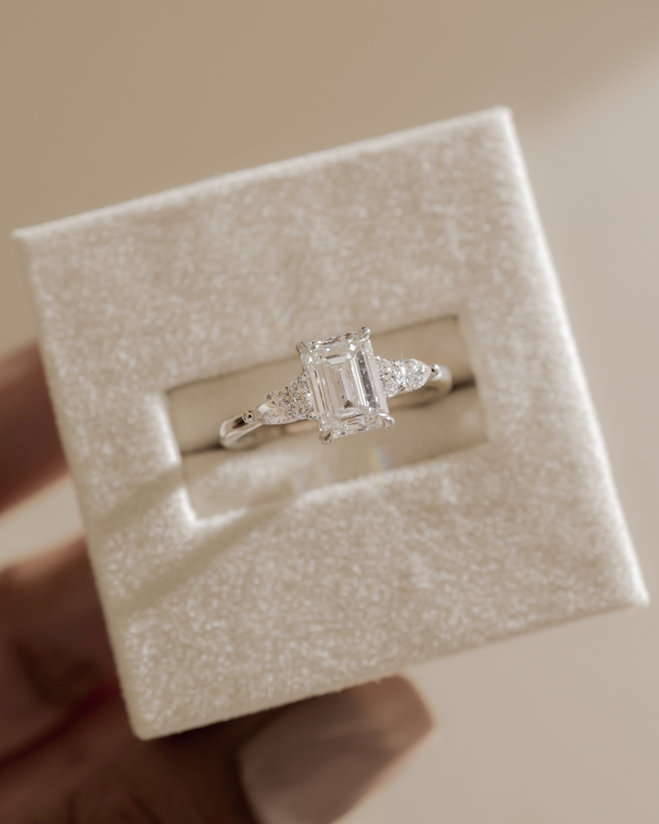 Raleigh - 4 Claw Emerald with Accent Stones Lifestyle Image