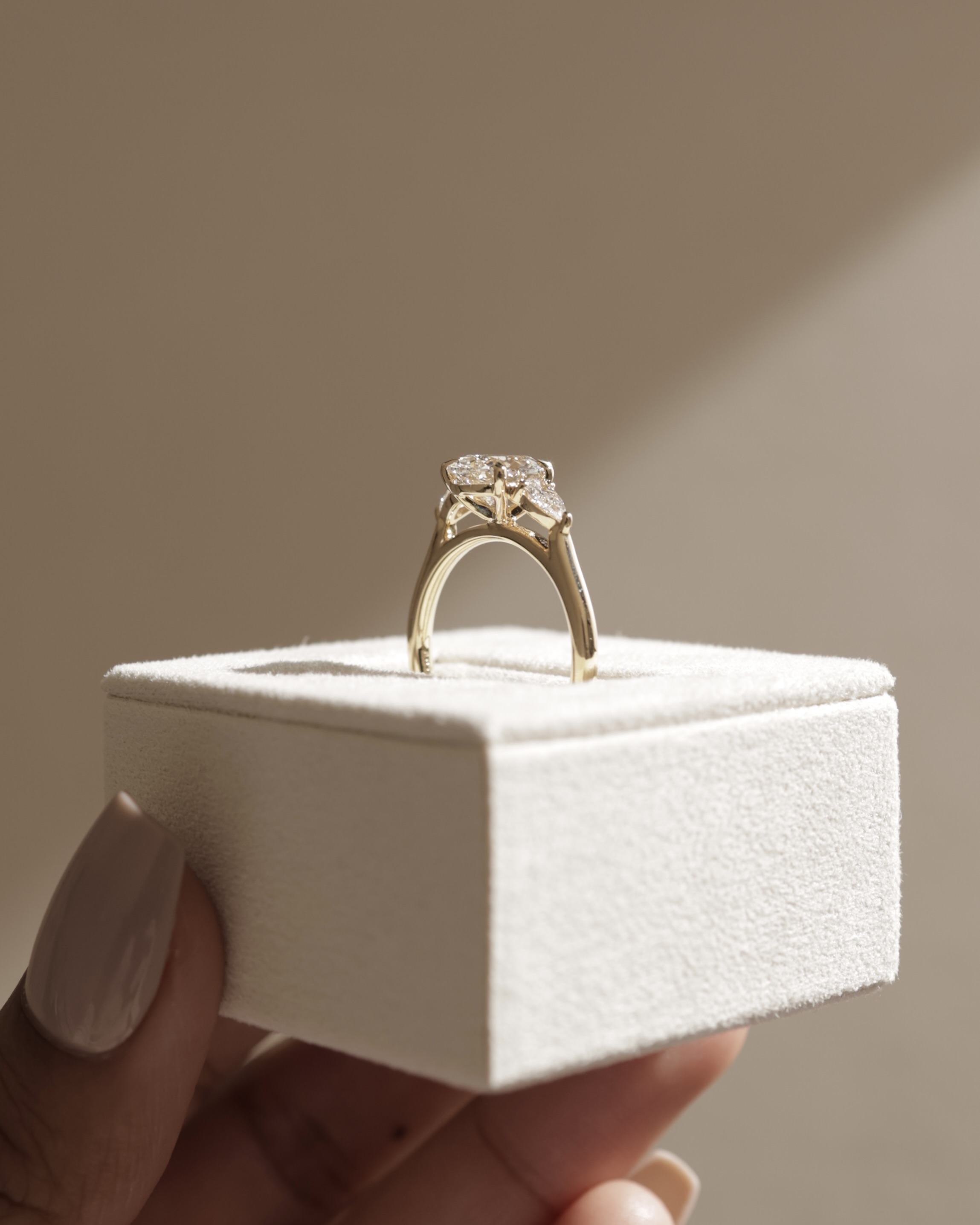 Rosalia - Pear Trilogy with Cathedral Setting Lifestyle Image