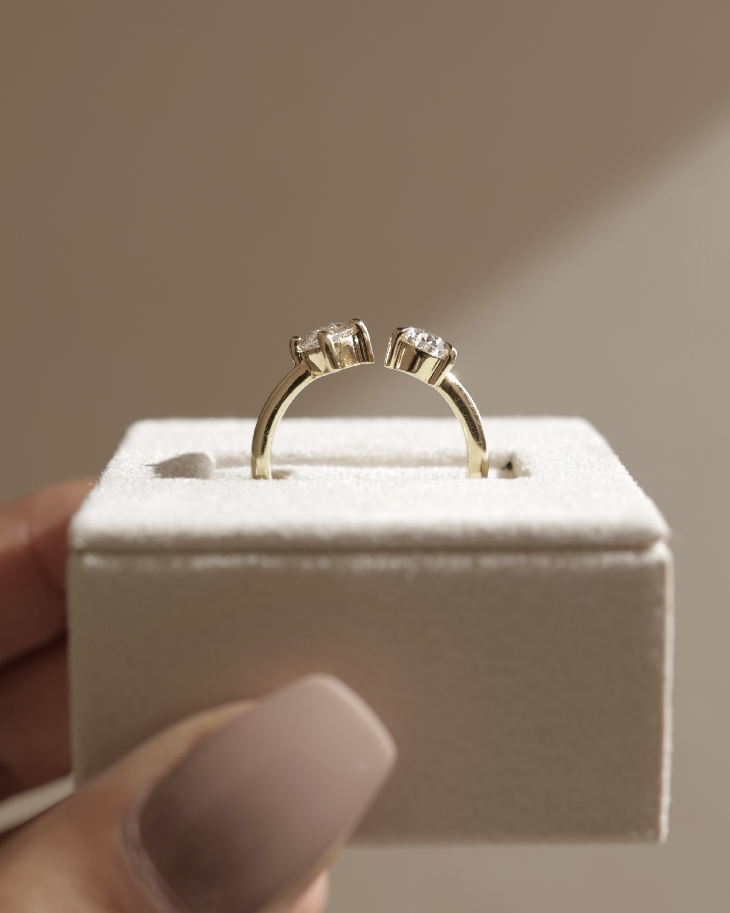 Salma - Pear and Marquise Open Band Toi et Moi Lifestyle Image