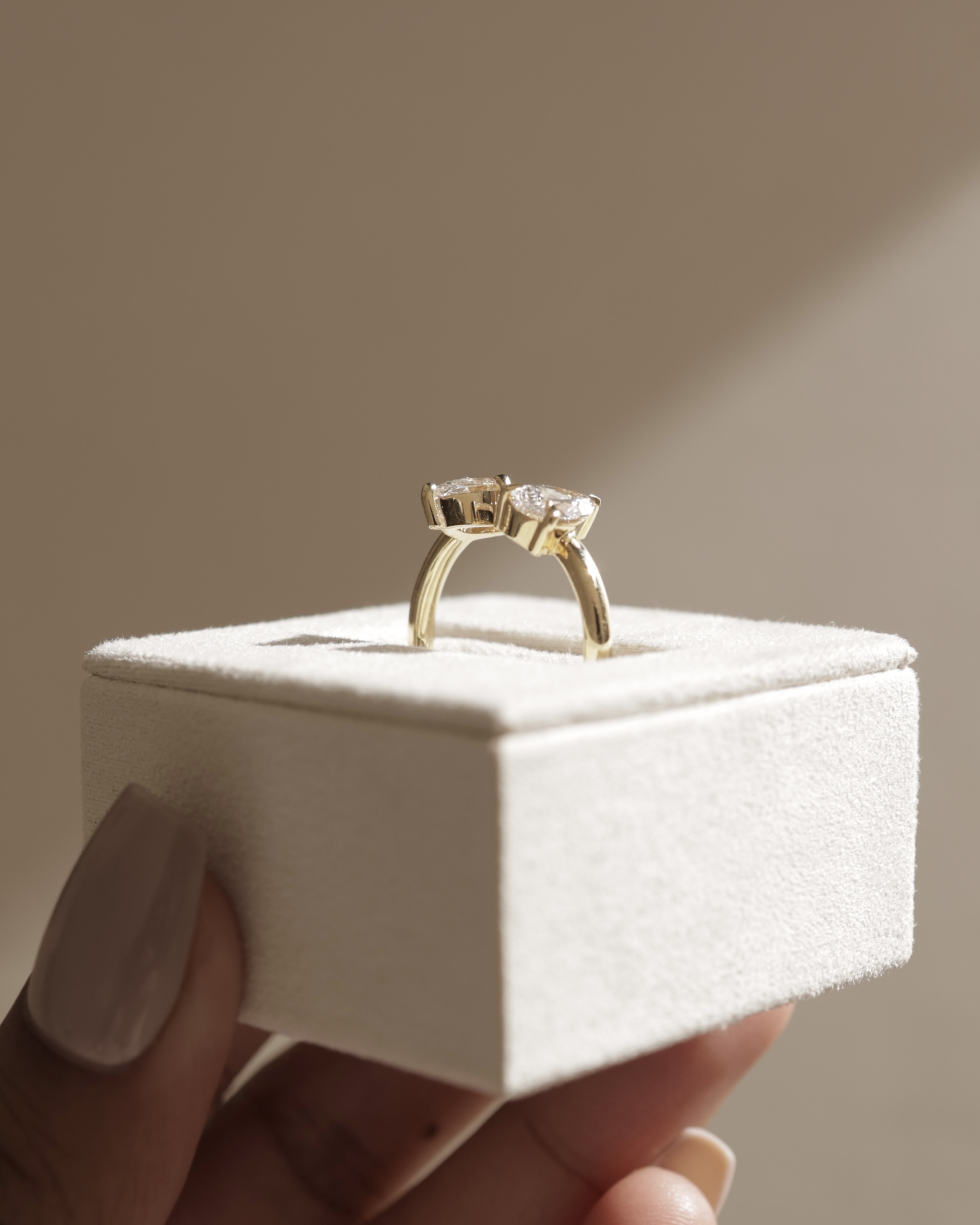 Salma - Pear and Marquise Open Band Toi et Moi Lifestyle Image