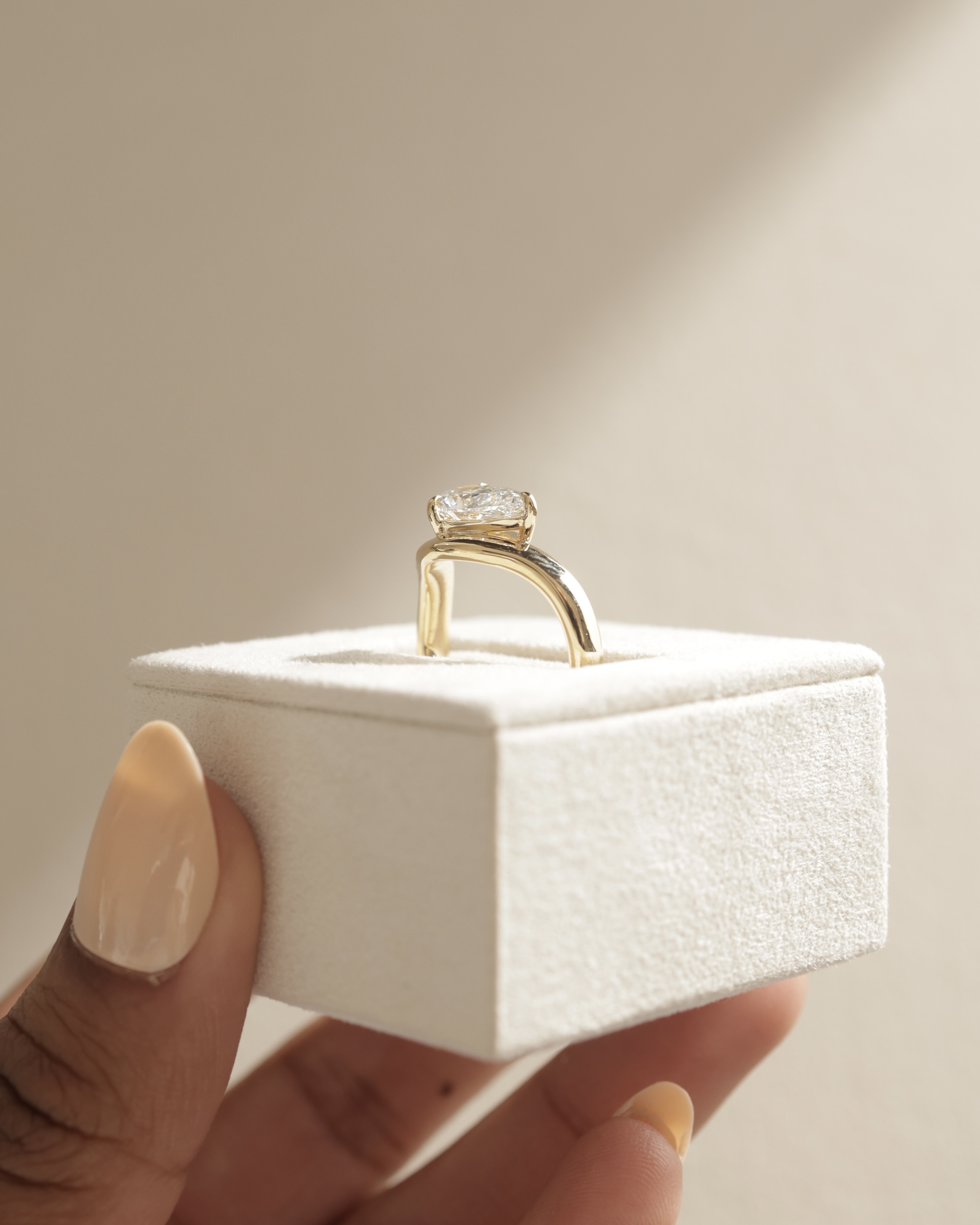 Shai - Pear Solitaire with Twist Band Lifestyle Image