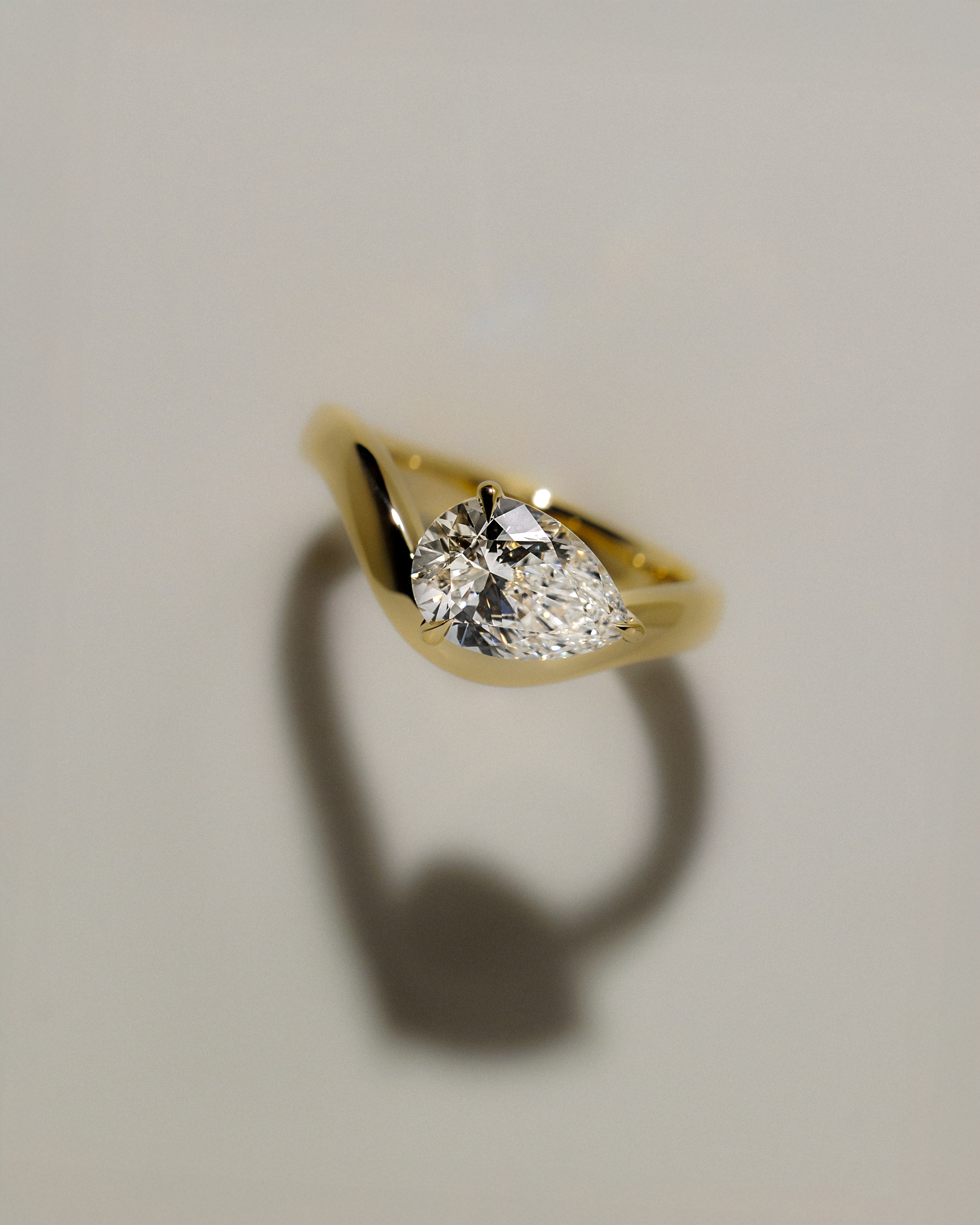 Shai - Pear Solitaire with Twist Band Lifestyle Image