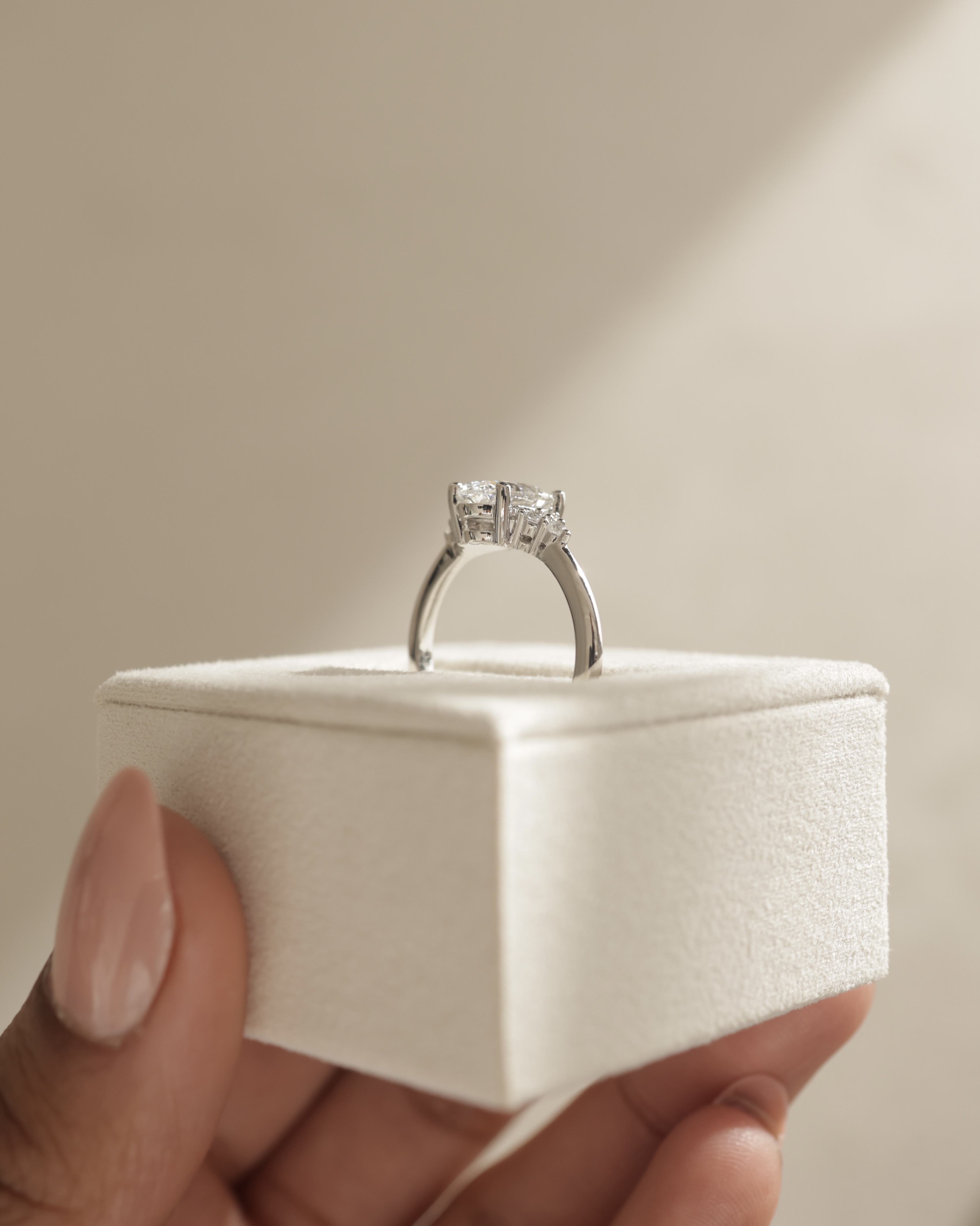 Sharon - 4 Claw Oval with Accent Stones Lifestyle Image