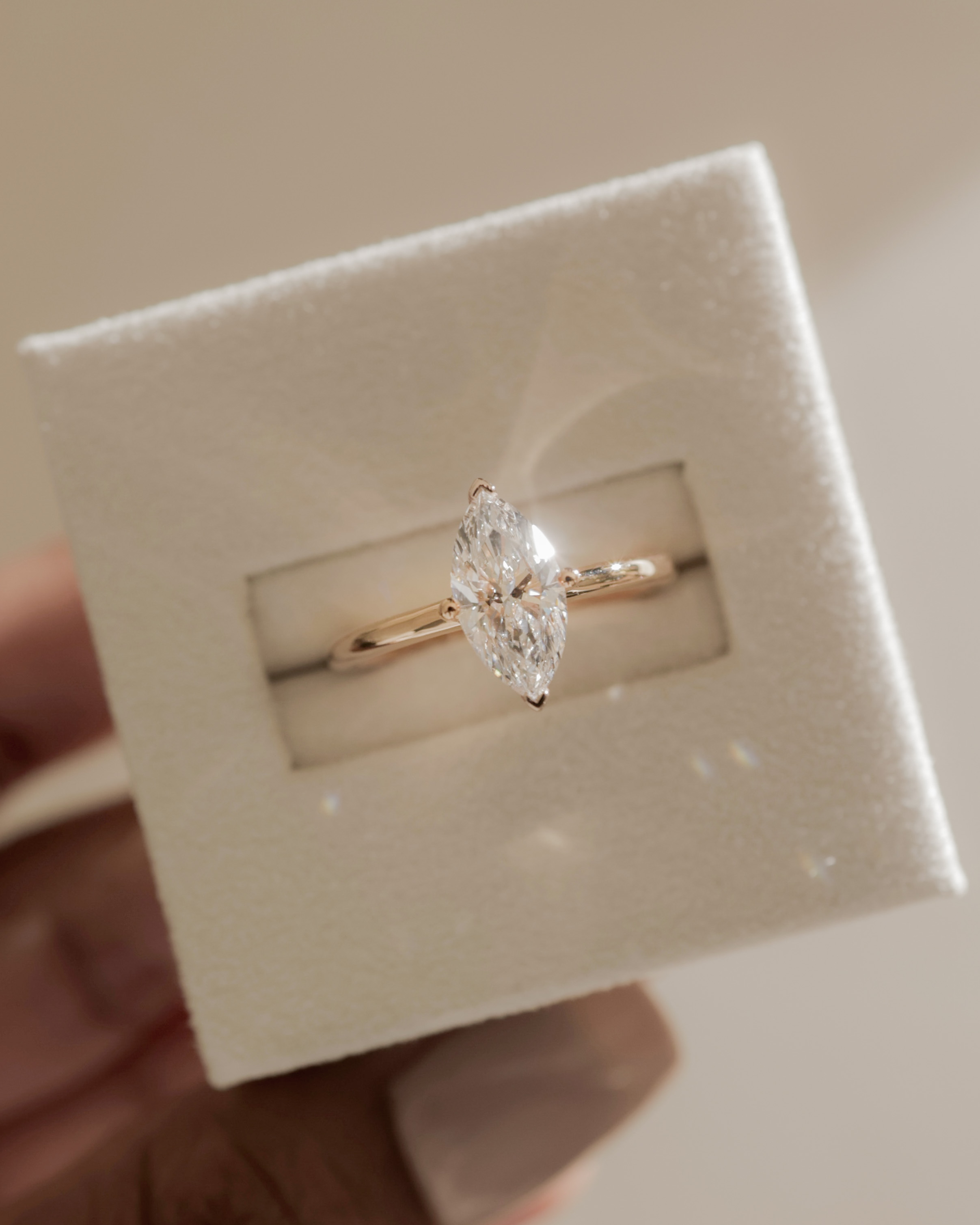 Sherry - V Claw Marquise Solitaire Lifestyle Image