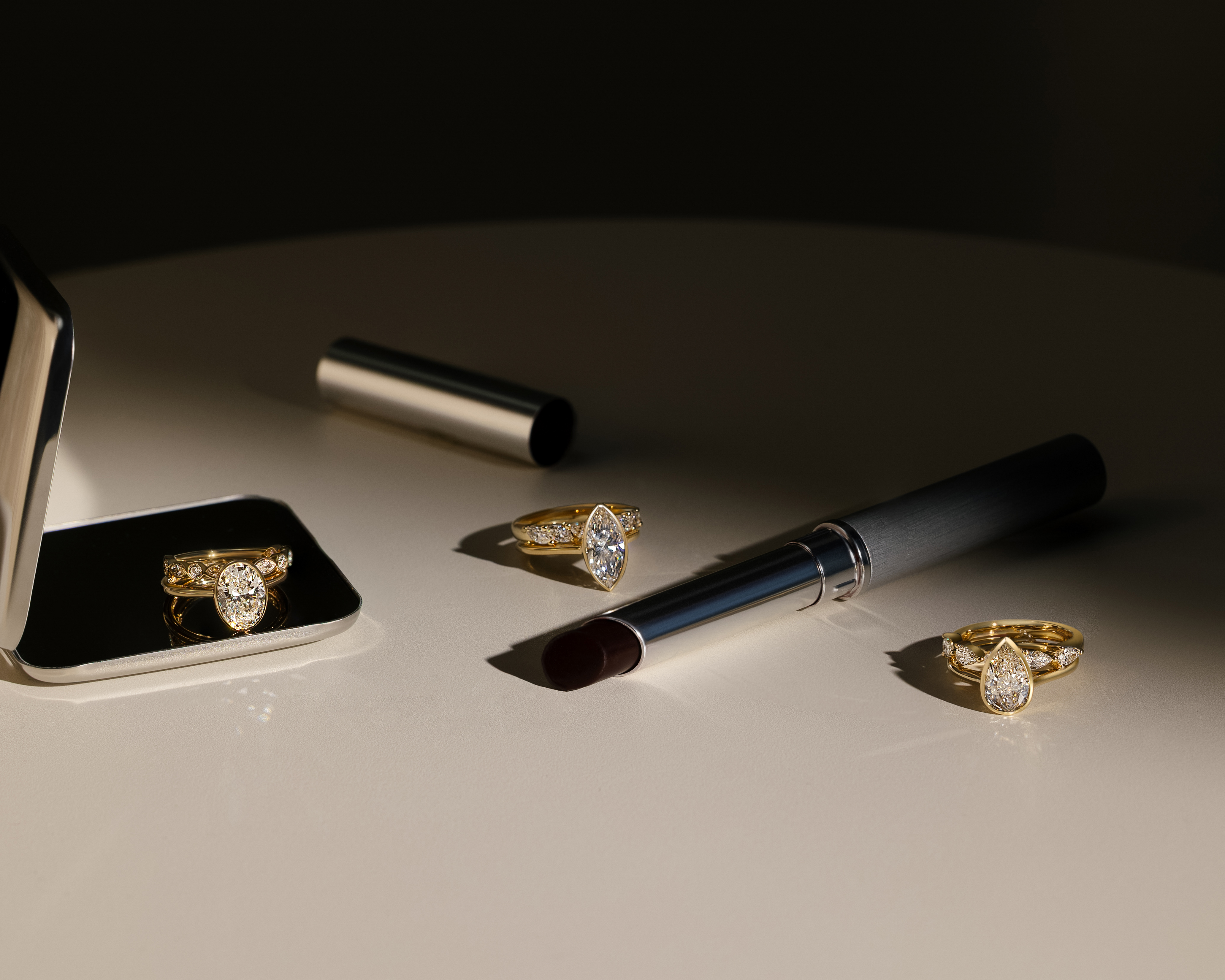 Stella - Marquise Solitaire with Cathedral Bezel Setting Lifestyle Image