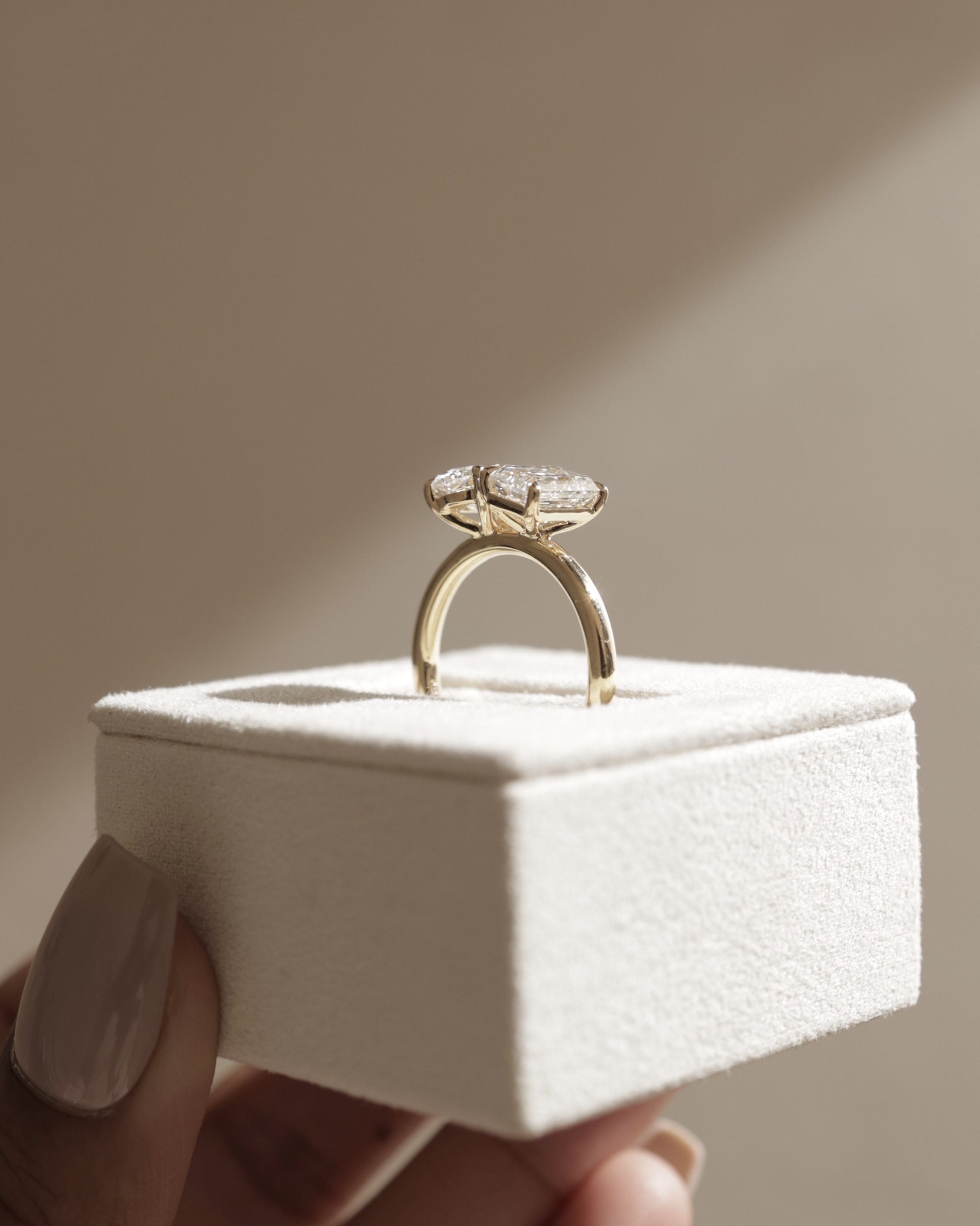 Tanya - Oval & Emerald Toi et Moi Lifestyle Image