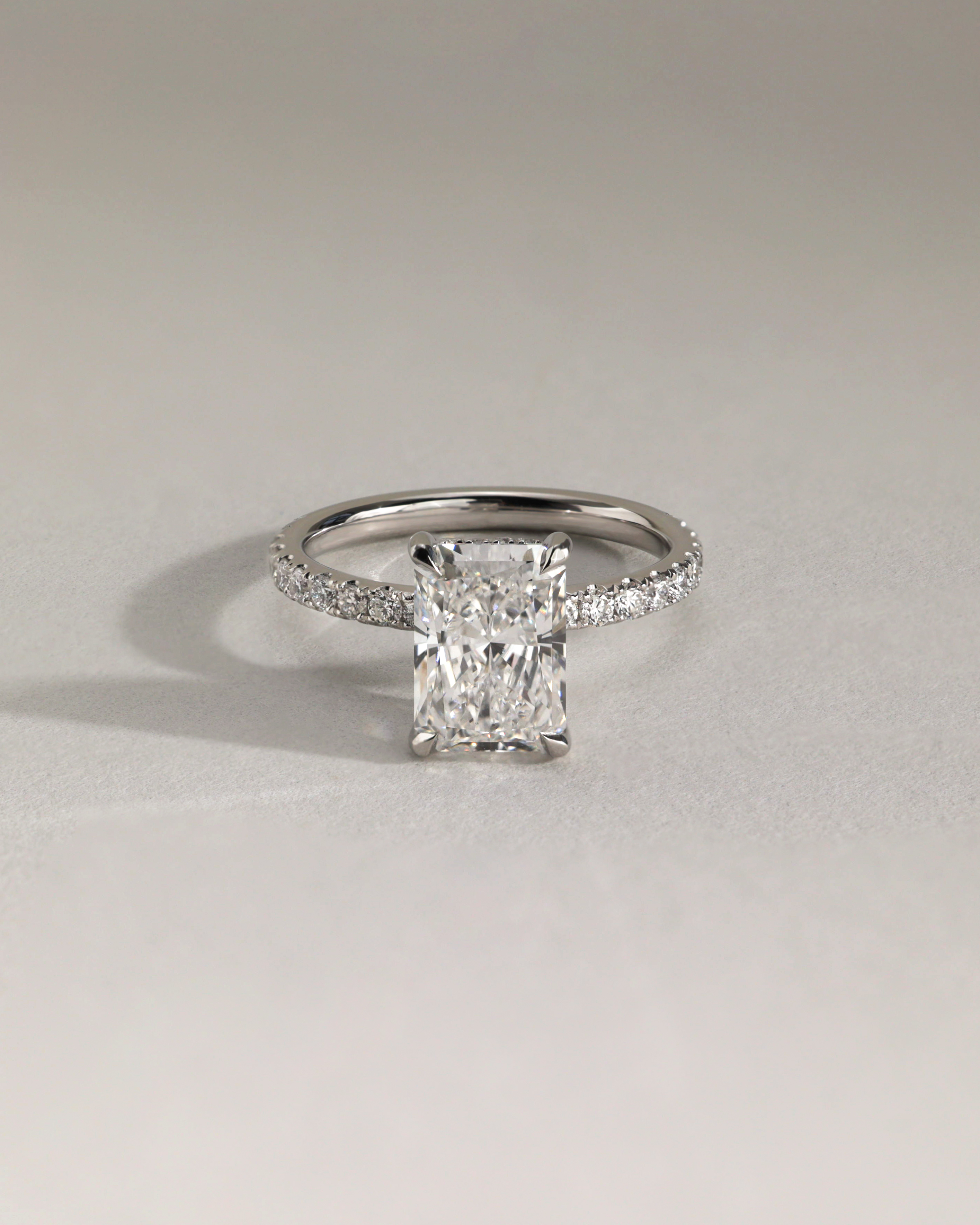 Thea - 4 Claw Pav Radiant Solitaire with Hidden Halo Lifestyle Image