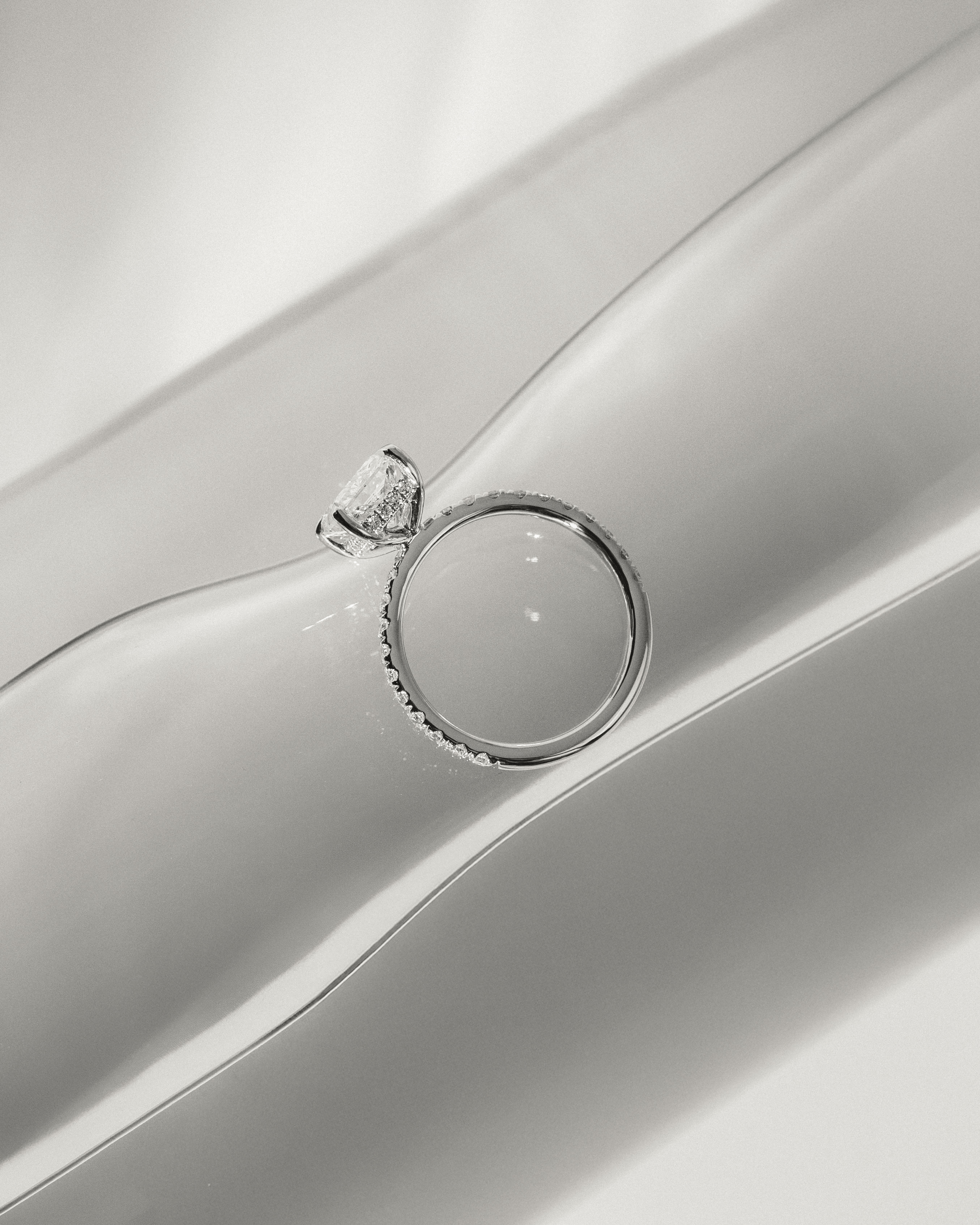 Thea - 4 Claw Pav Radiant Solitaire with Hidden Halo Lifestyle Image