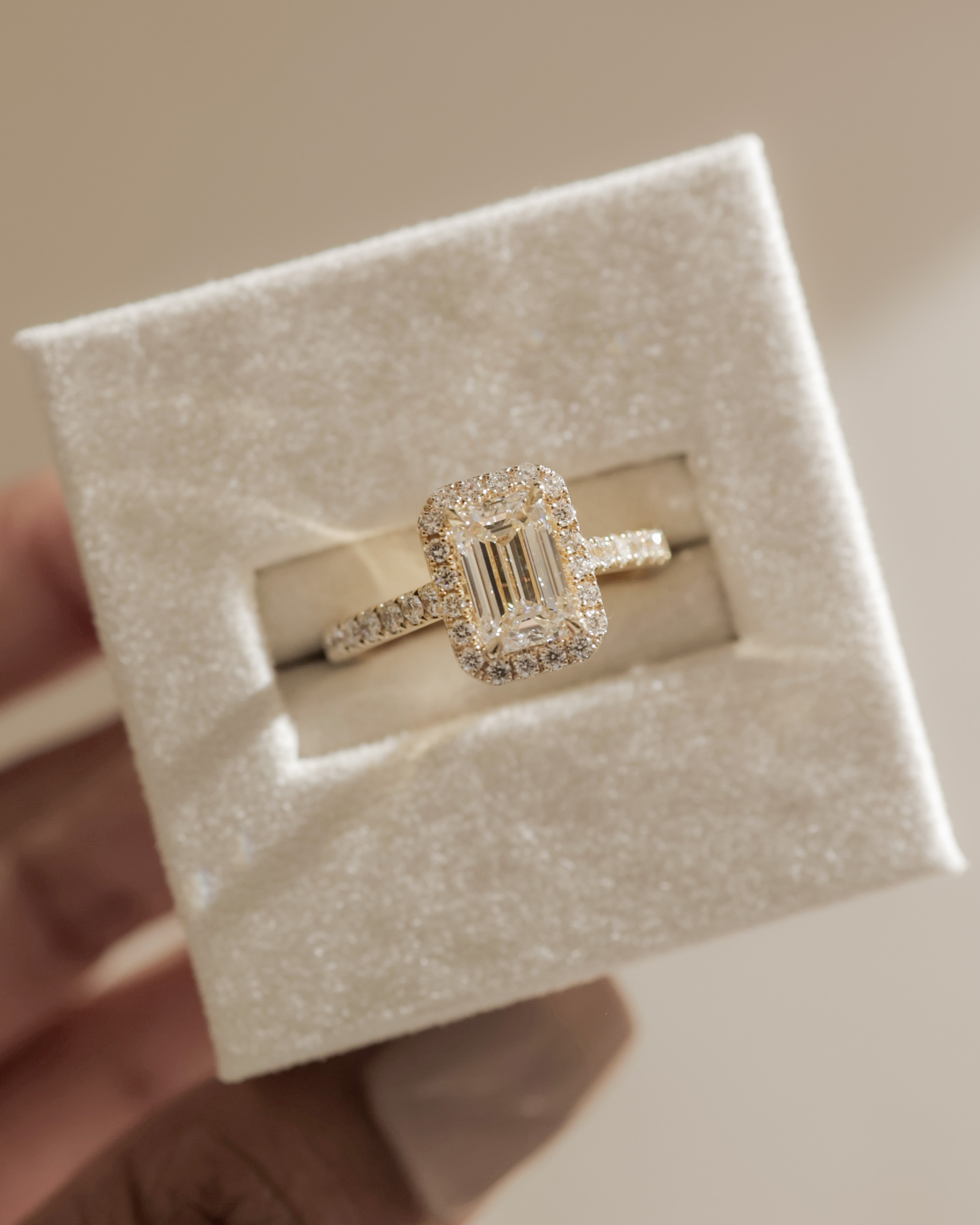 Vanessa  Emerald Halo with Pav Lifestyle Image