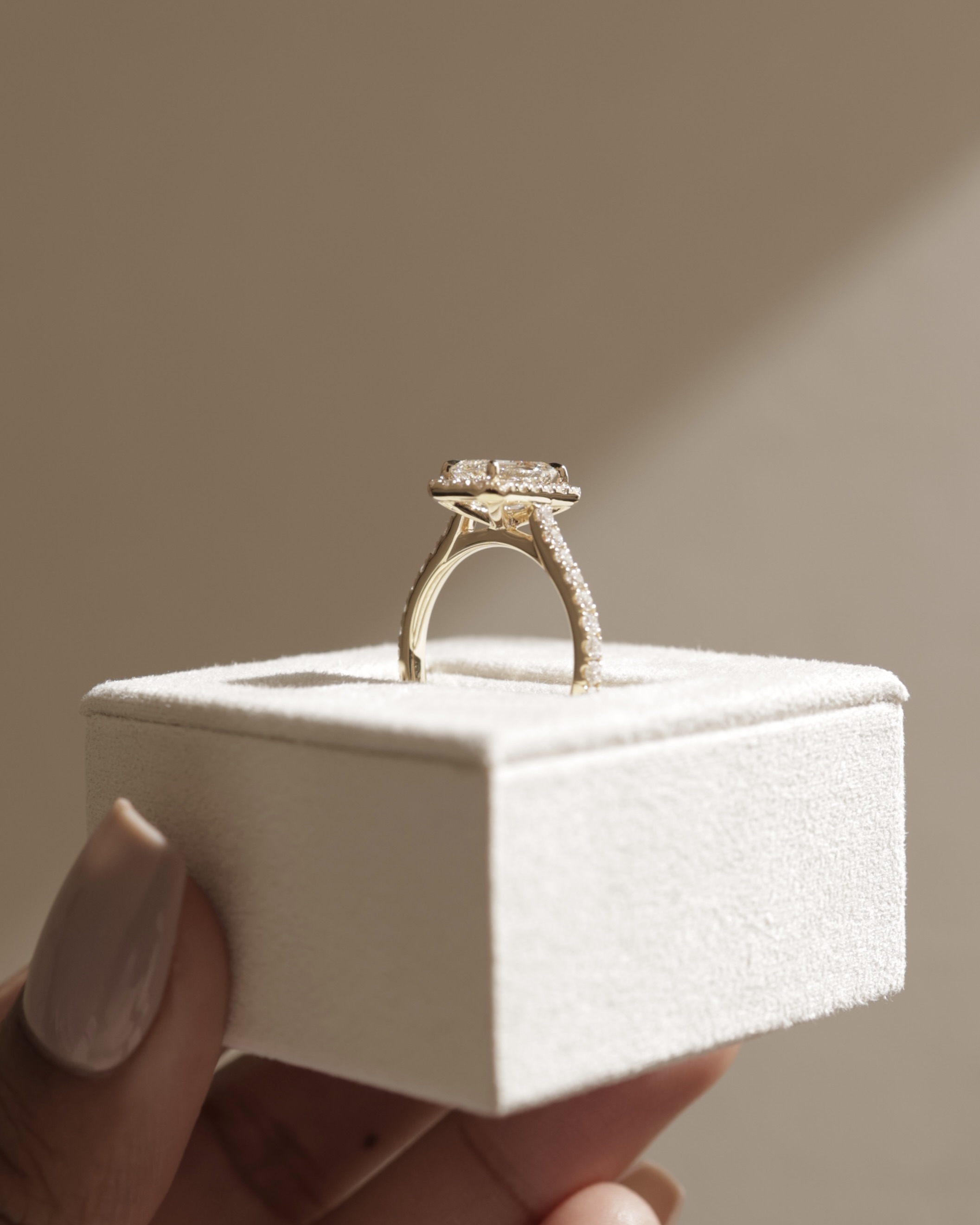 Vanessa  Emerald Halo with Pav Lifestyle Image