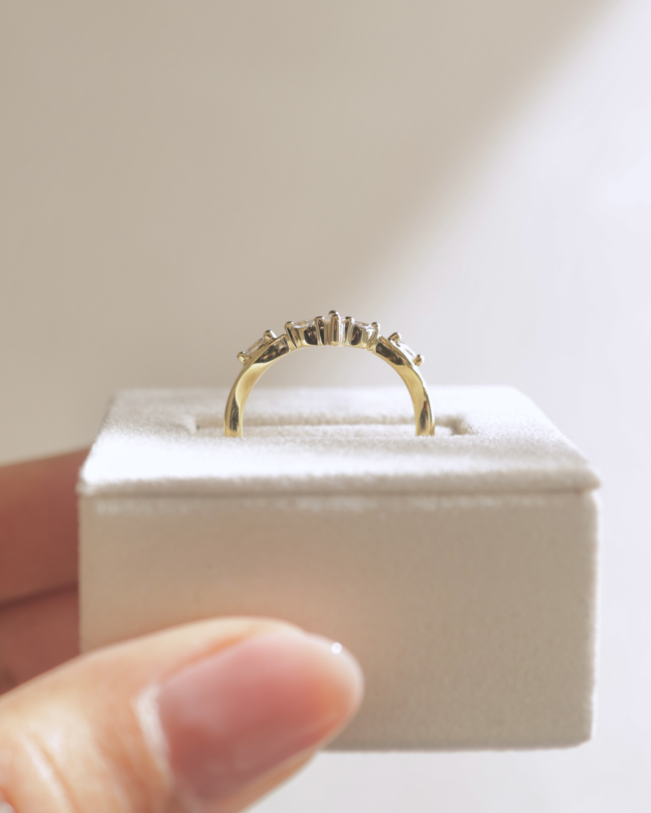 Veronica - Vintage Vine Marquise Accent Wedding Band Lifestyle Image