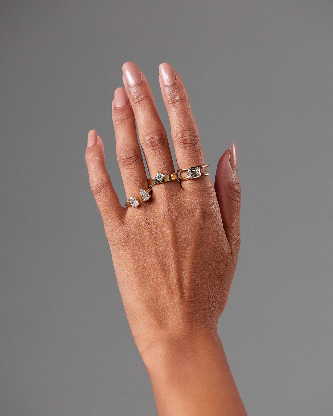 Vicki - Asscher Solitaire with Cigar band Lifestyle Image