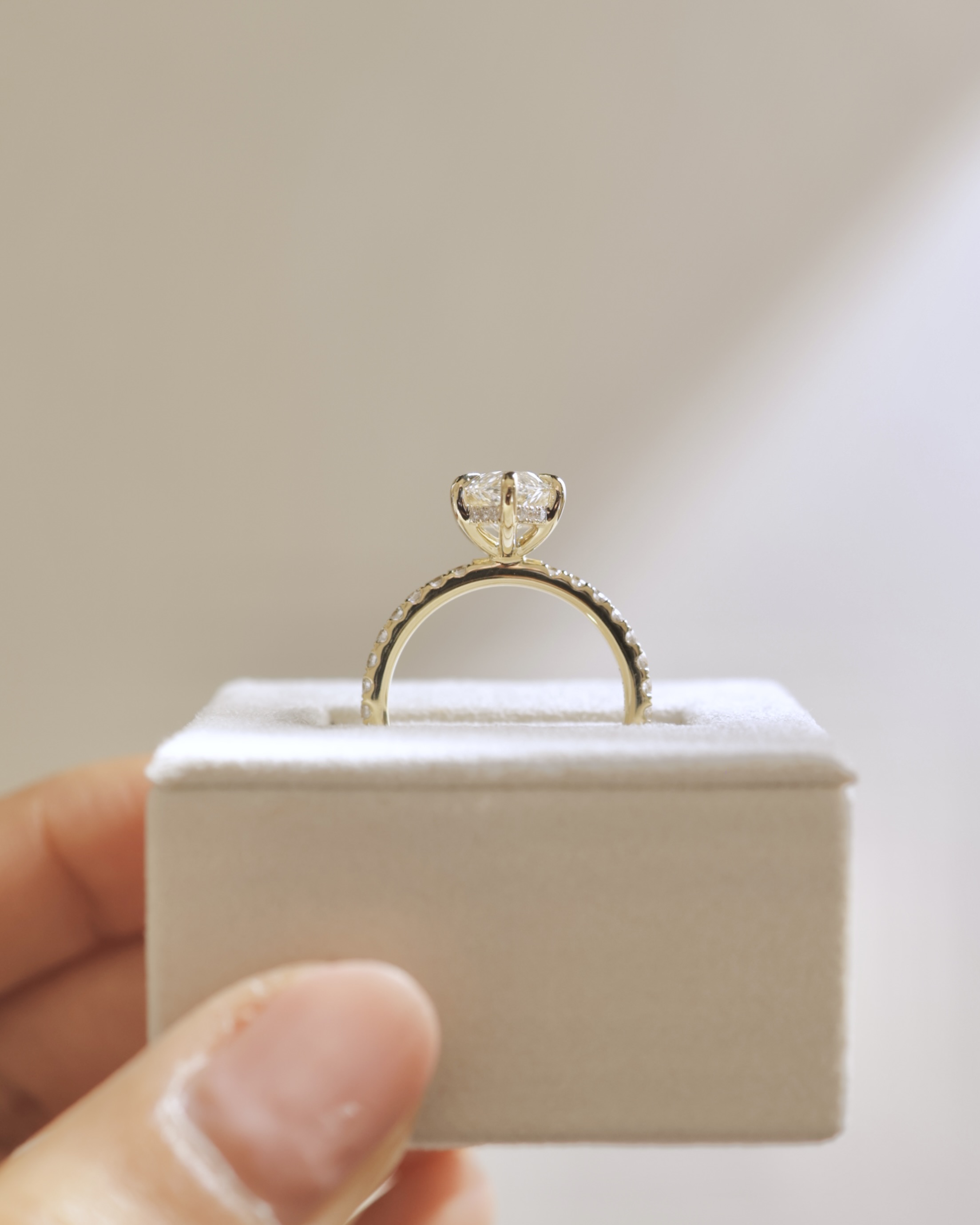 Waverly - 6 Claw Marquise Solitaire with Hidden Halo and Pav Lifestyle Image