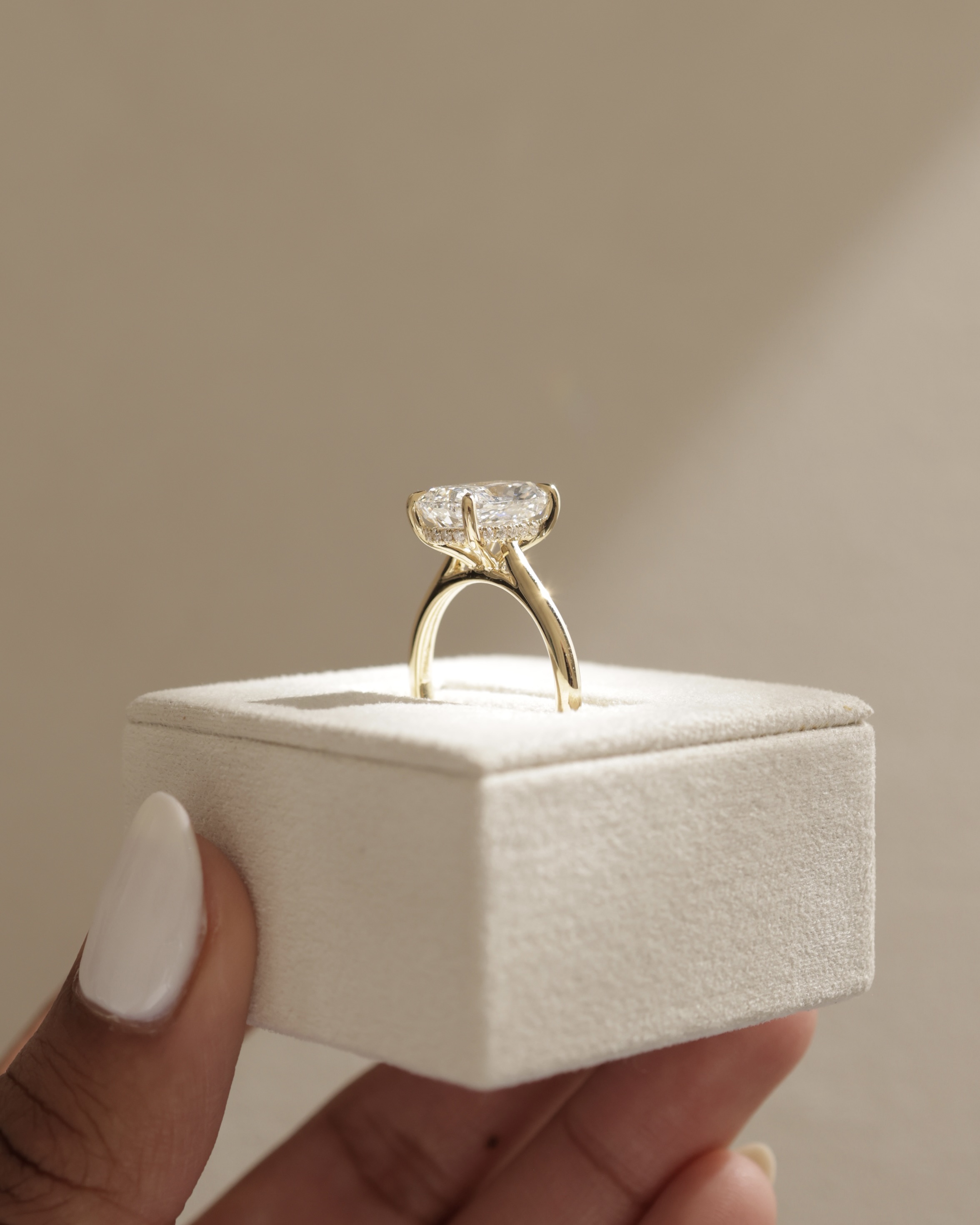 Wendy - 4 Claw Elongated Cushion Solitaire Lifestyle Image