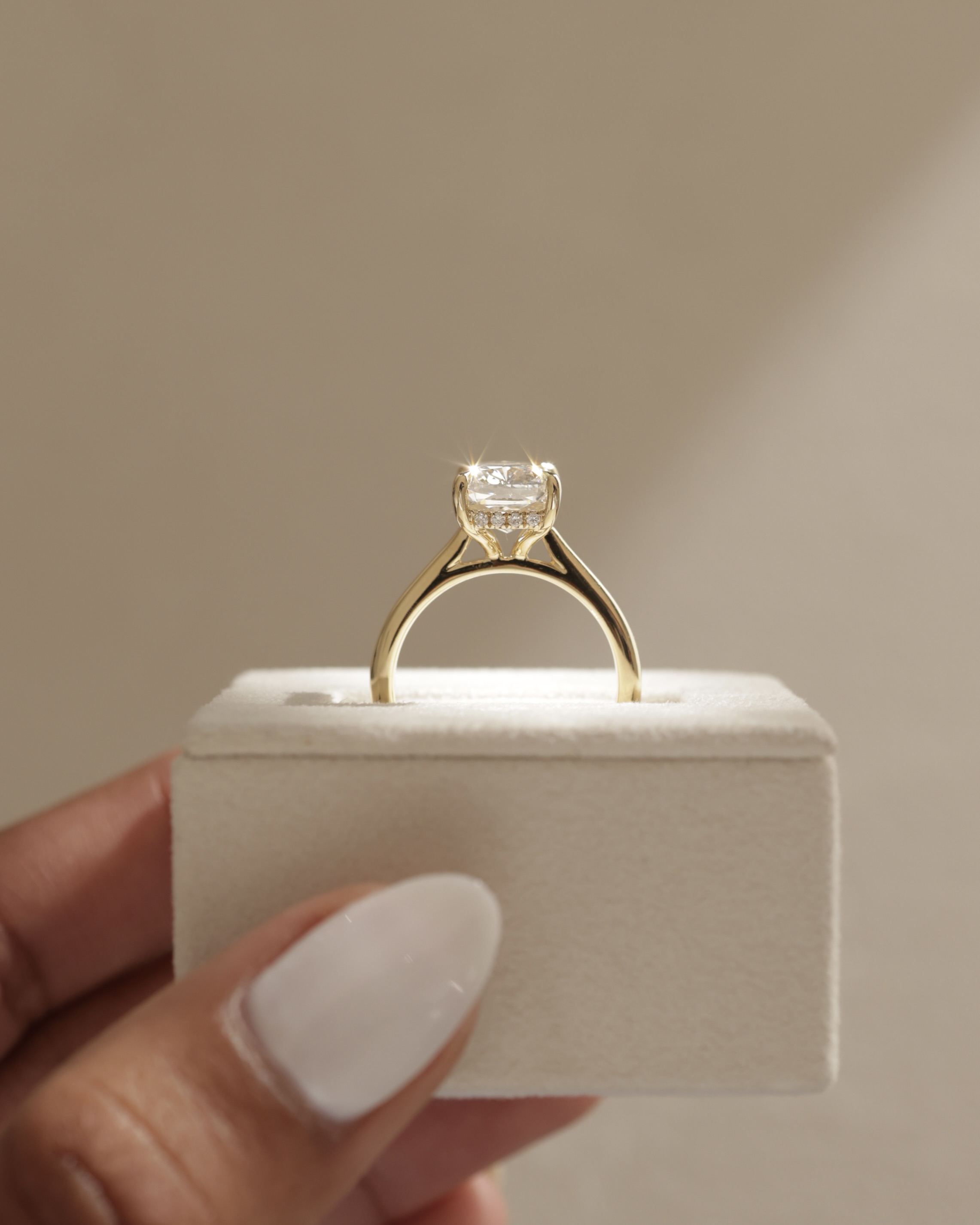Wendy - 4 Claw Elongated Cushion Solitaire Lifestyle Image