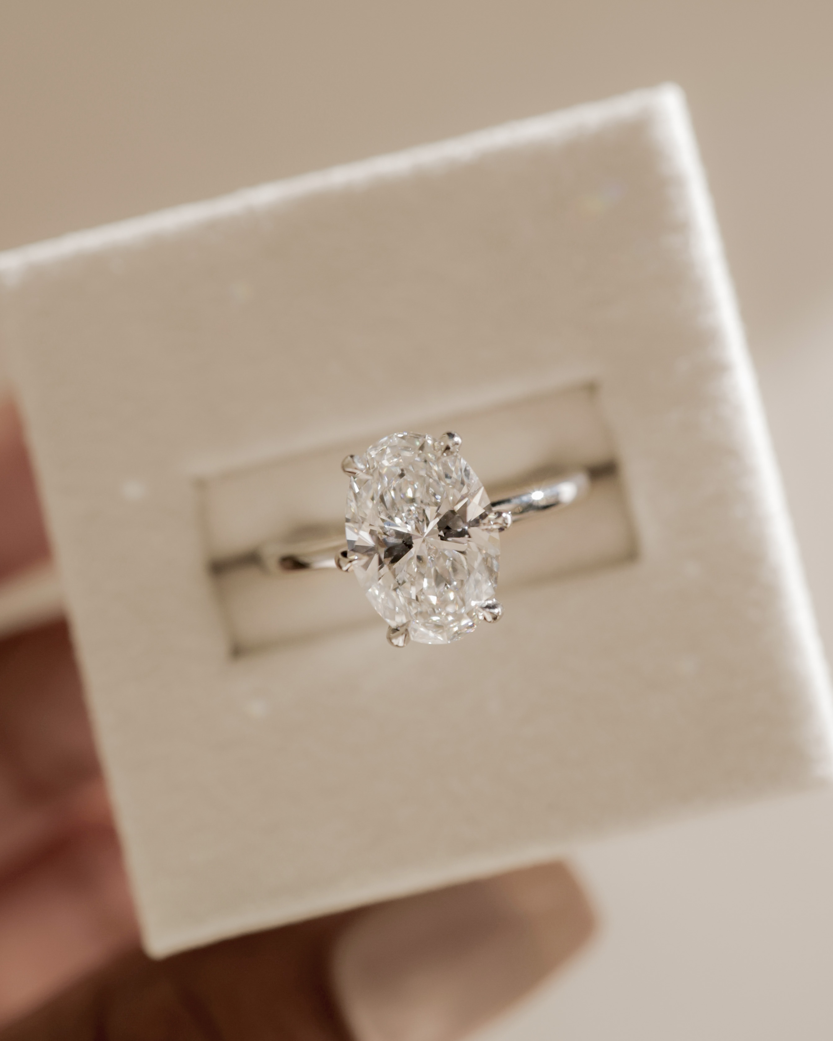 Wilma - Six Claw Oval Solitaire Lifestyle Image