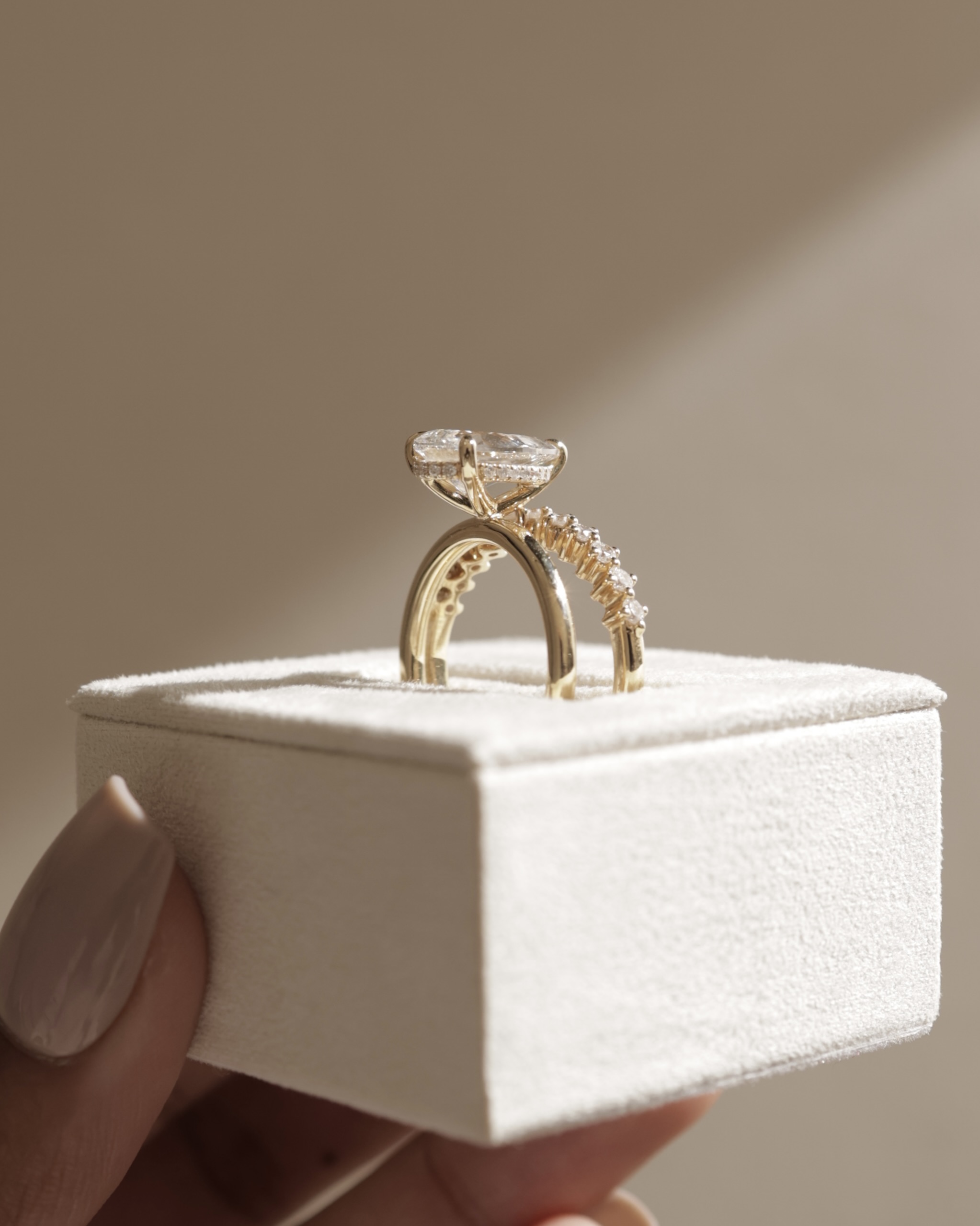 Xanthe - Double Band Pear Solitaire Lifestyle Image